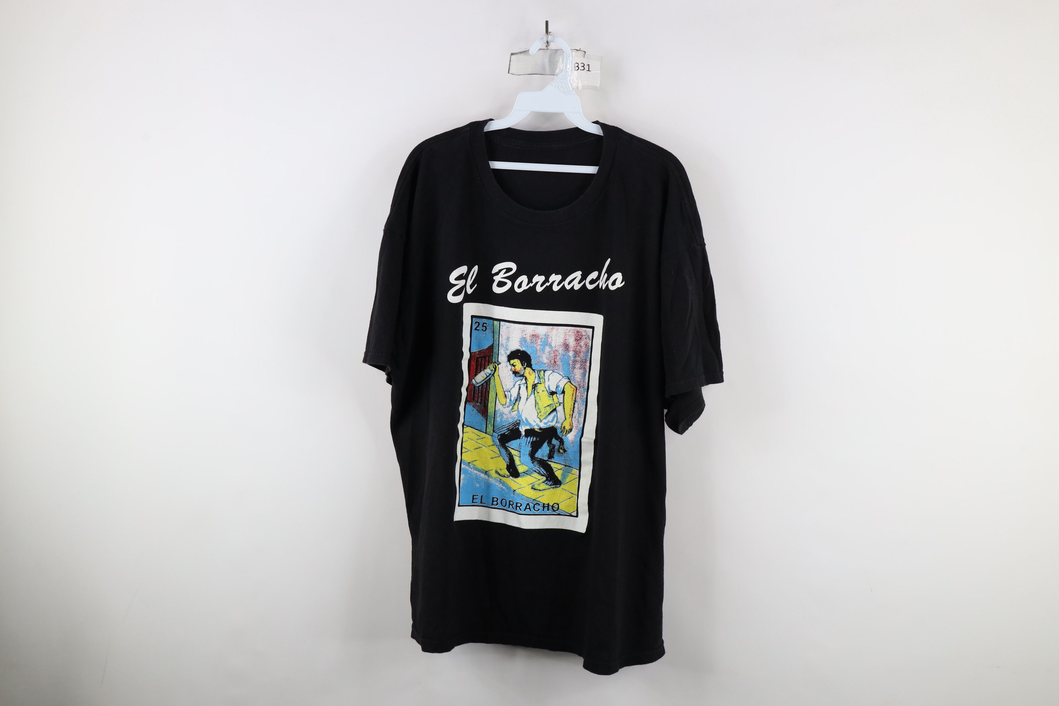 Vintage Vintage 90s Streetwear The Drunk Mexican T-Shirt Black Size US XXL / EU 58 / 5 - 1 Thumbnail