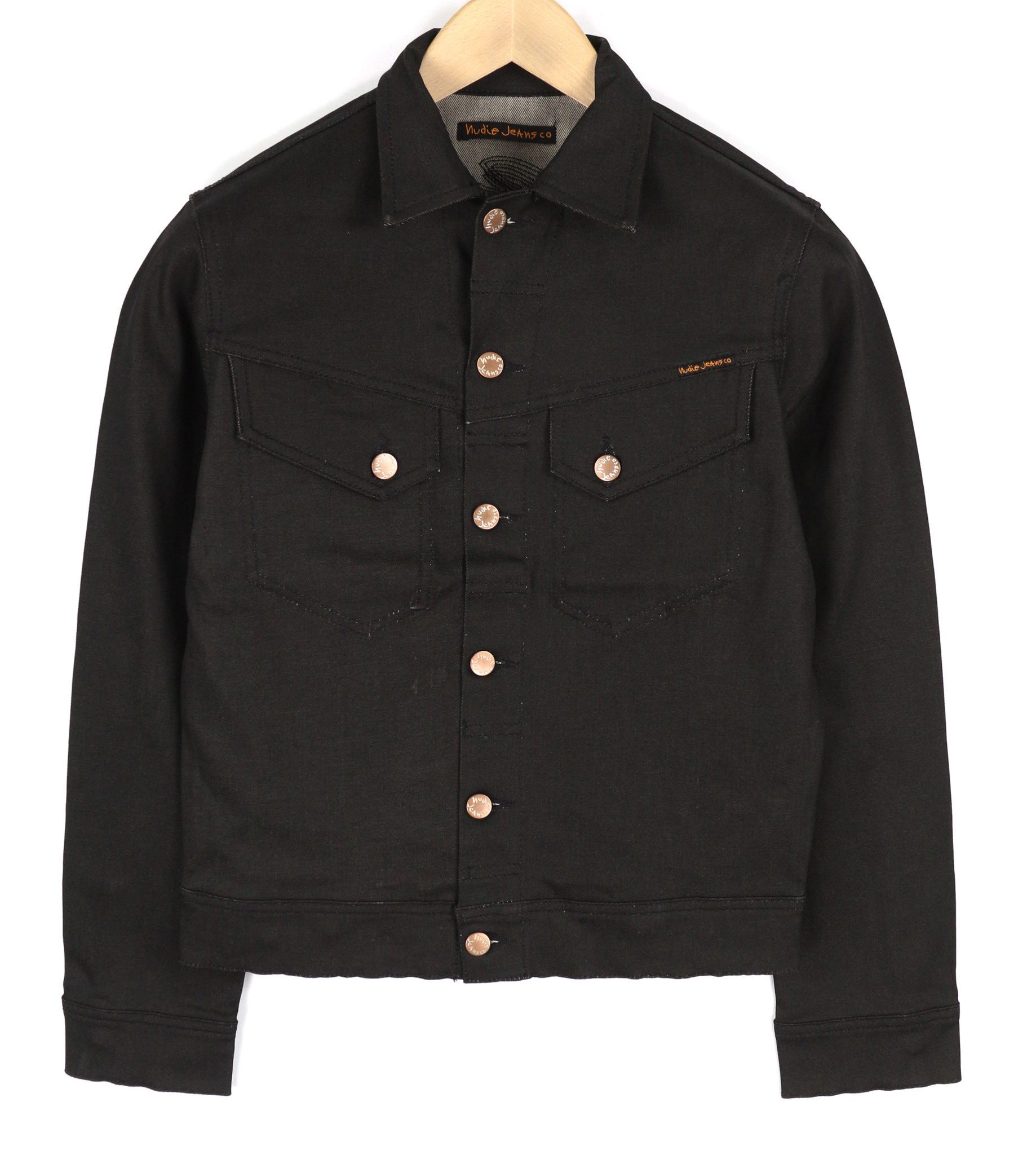 Nudie Jeans CONNY XS Dry Back Coated Polo Neck Logo Denim 81603 Size US XS / EU 42 / 0 - 1 Thumbnail