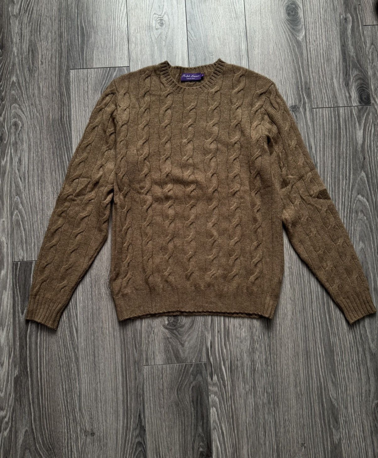 Ralph Lauren Purple Label Ralph Lauren Cable-knit Beige Cashmere Sweater M Size M / US 6-8 / IT 42-44 - 1 Thumbnail