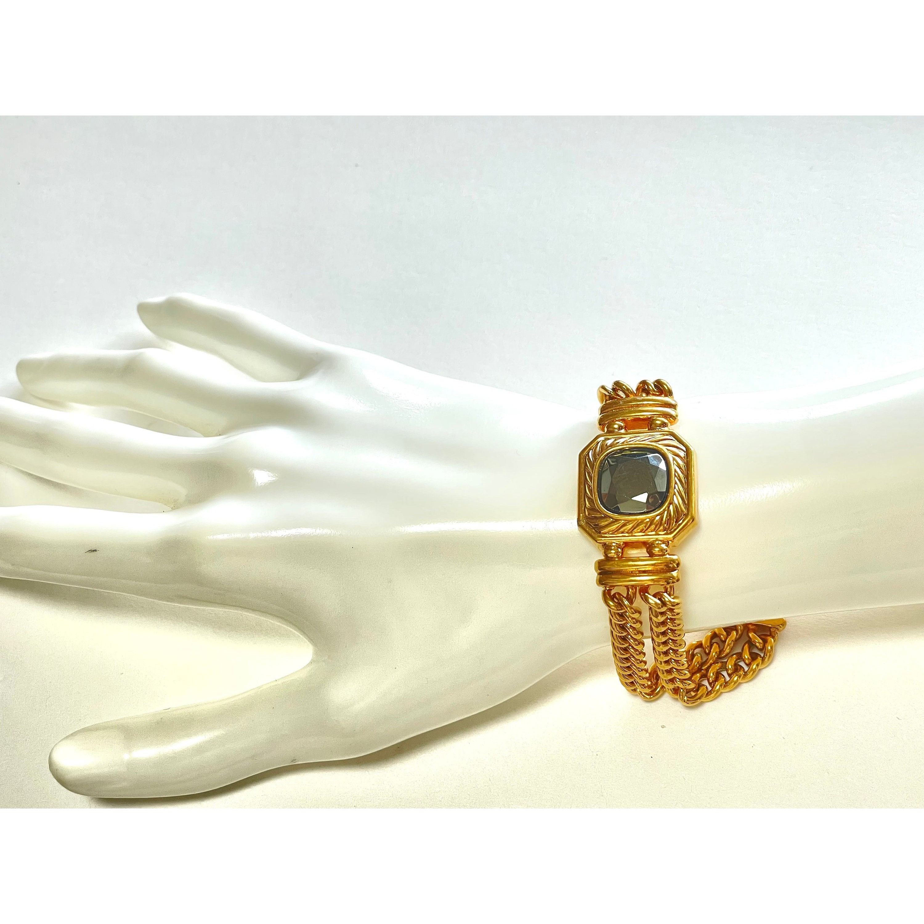 Lanvin Vintage Lanvin double golden chain bracelet with gunmetalic Size ONE SIZE - 10 Thumbnail