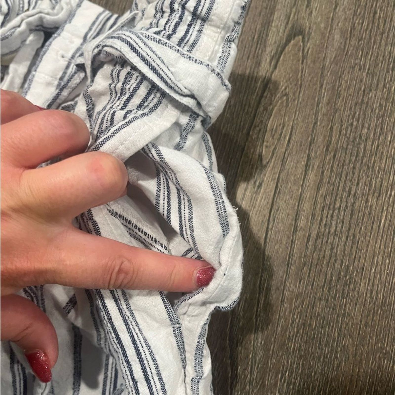 Madewell Madewell Linen Cotton Paperbag Pants White Striped Size 4 Size 27" / US 4 / IT 40 - 5 Thumbnail