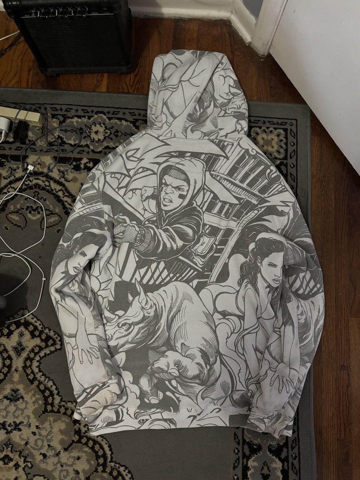 GRAIL ECKO fur-lined AOP hoodie