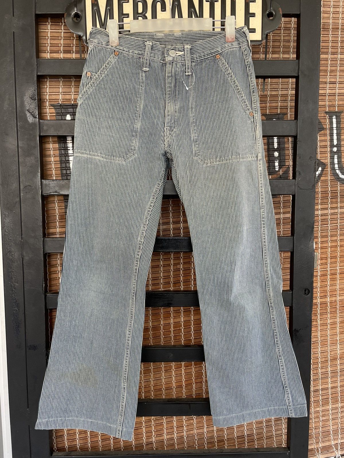 45RPM 生成り hickory stripe pants 45rpm × Japanese Brand × Vintage 45rpm Hickory Stripe Work