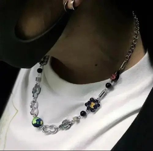 Japanese Brand Charm Necklace Cactus Chain Jewelry World Art Classic Flame Size ONE SIZE - 2 Thumbnail