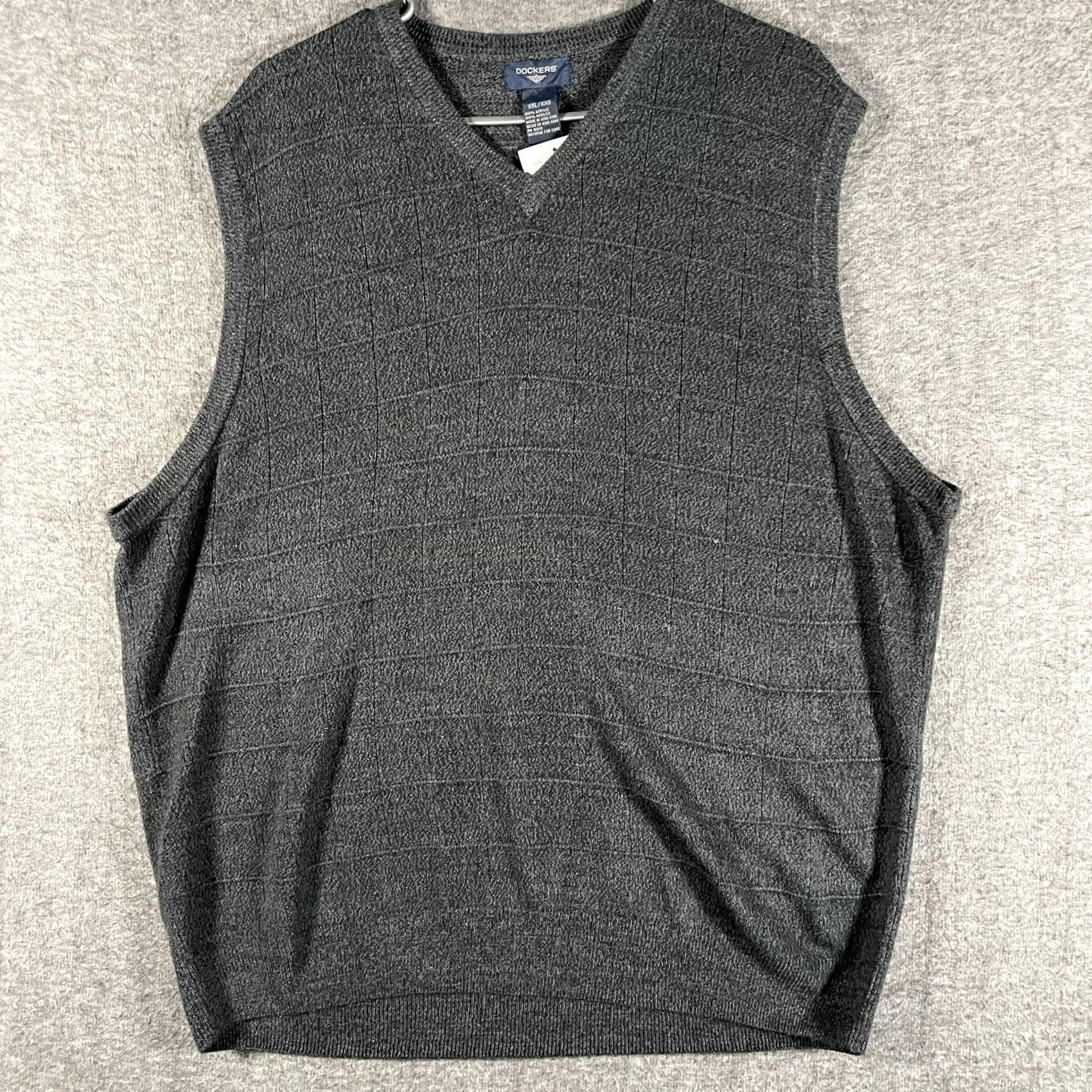 Dockers Dockers Sweat Vest - Mens 2XL Gray Acrylic Knit V-Neck Size US XXL / EU 58 / 5 - 2 Thumbnail
