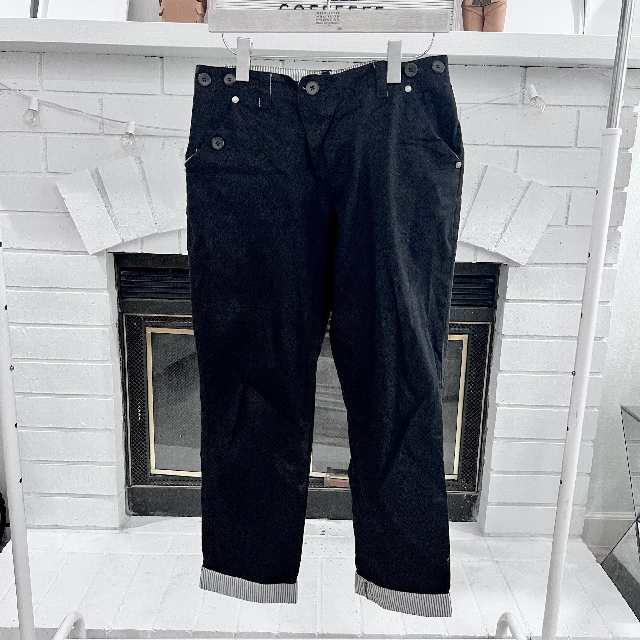 Other Satcas Ash Limited Folded Pinstripe Chino Pants - Black Size US 30 / EU 46 - 1 Thumbnail