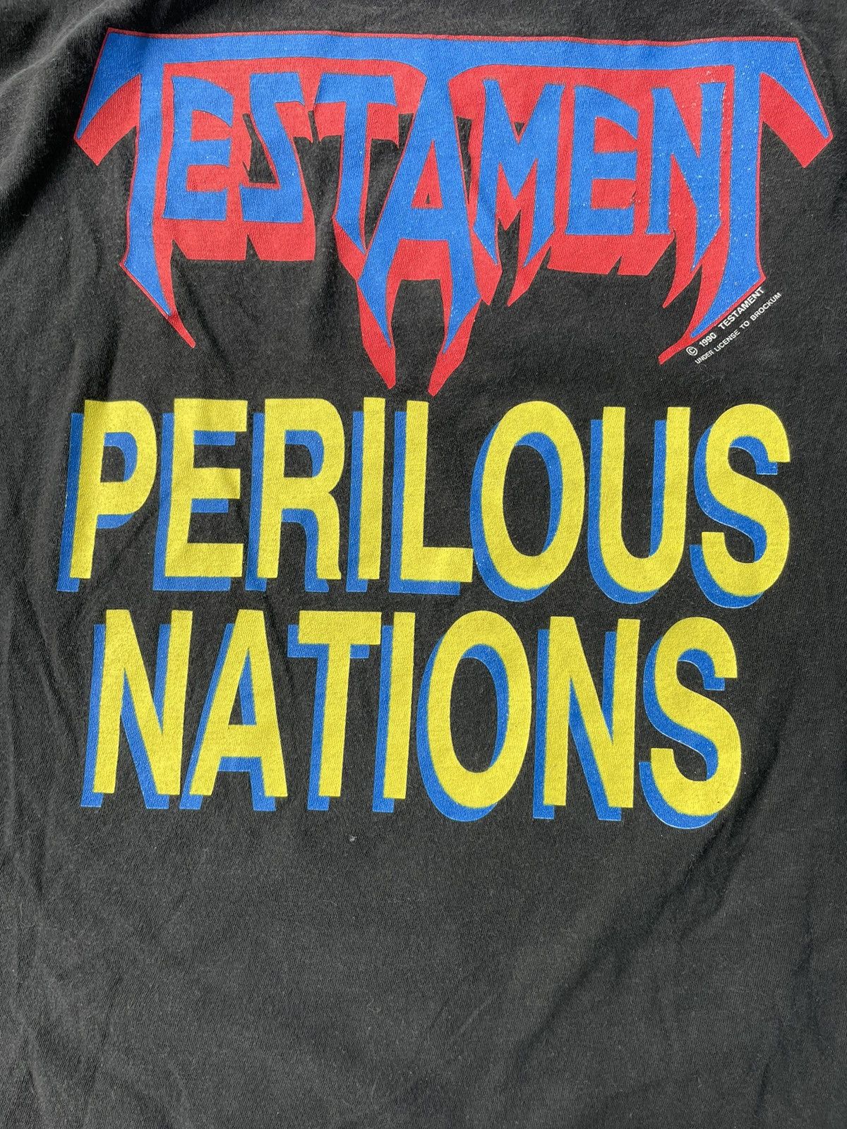 Band Tees VTG 1990 Testament Perilous Nation Size US L / EU 52-54 / 3 - 7 Thumbnail