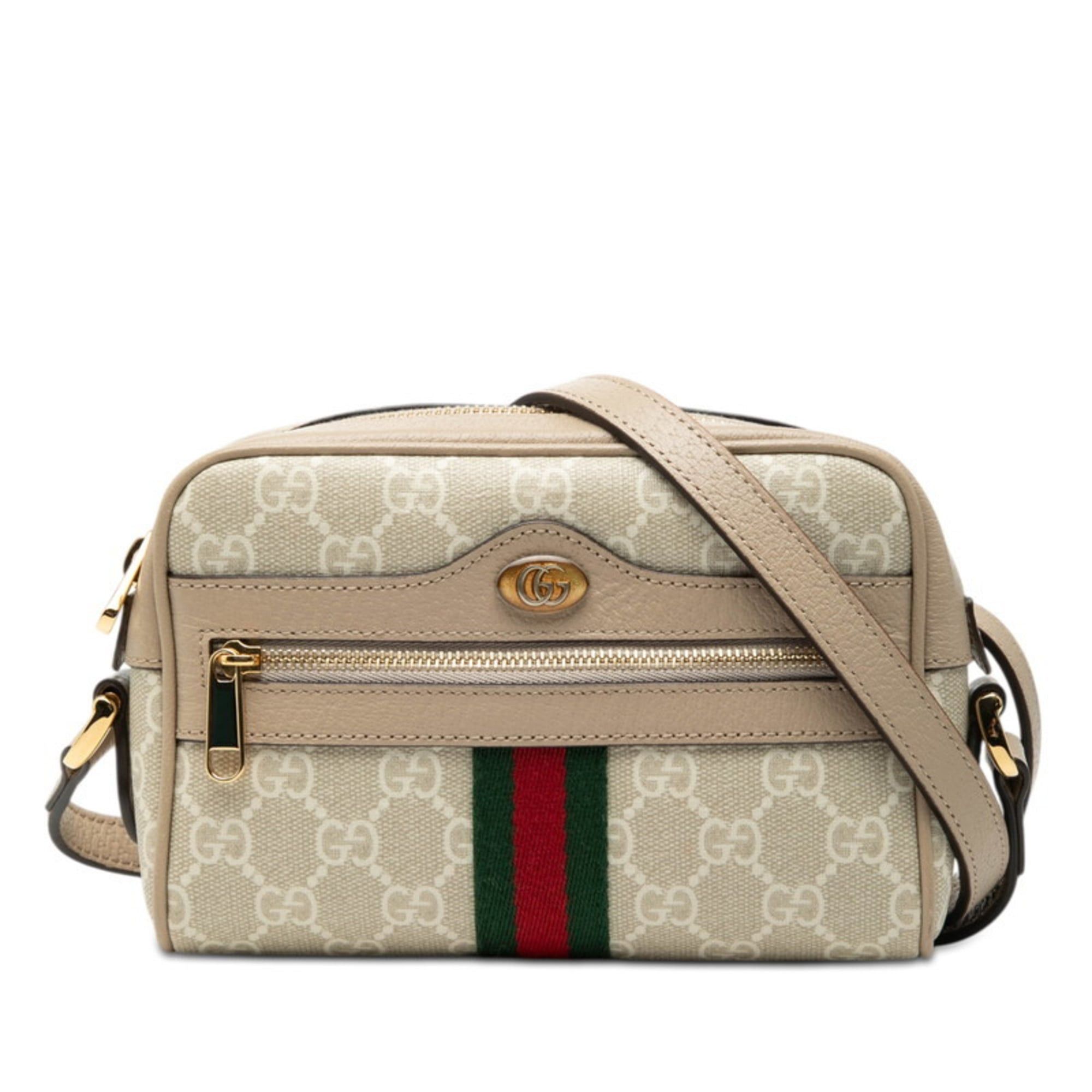 Gucci Gucci Ophidia GG Supreme Crossbody Shoulder Bag/Mini Bag 517350 Beige Leather Women's GUCCI Size ONE SIZE - 1 Thumbnail
