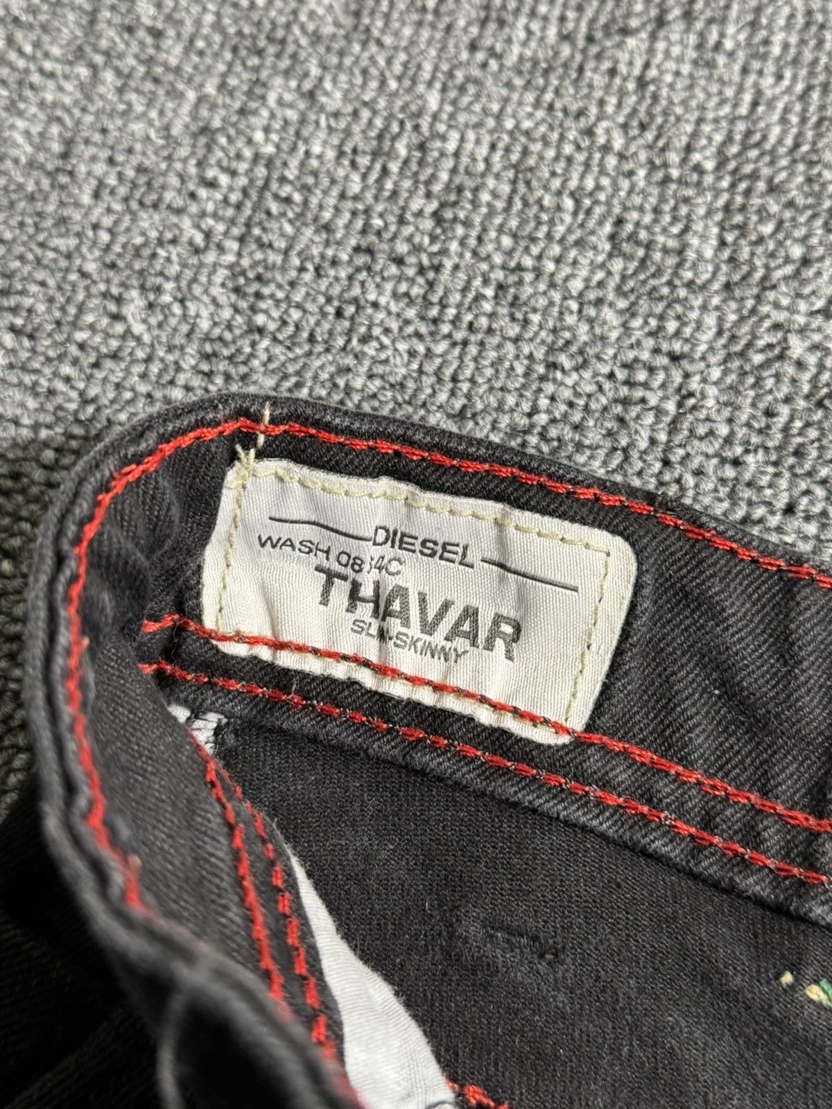 Diesel Diesel Thavar Men’s Slim Jeans W36 Black Denim Pants Size US 36 / EU 52 - 7 Thumbnail