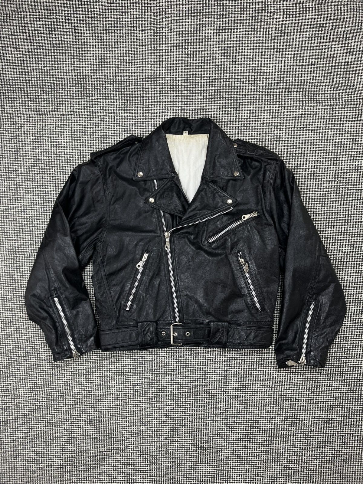 Genuine Leather Leather biker jacket cropped boxy jacket 90s perfecto Size US M / EU 48-50 / 2 - 5 Thumbnail