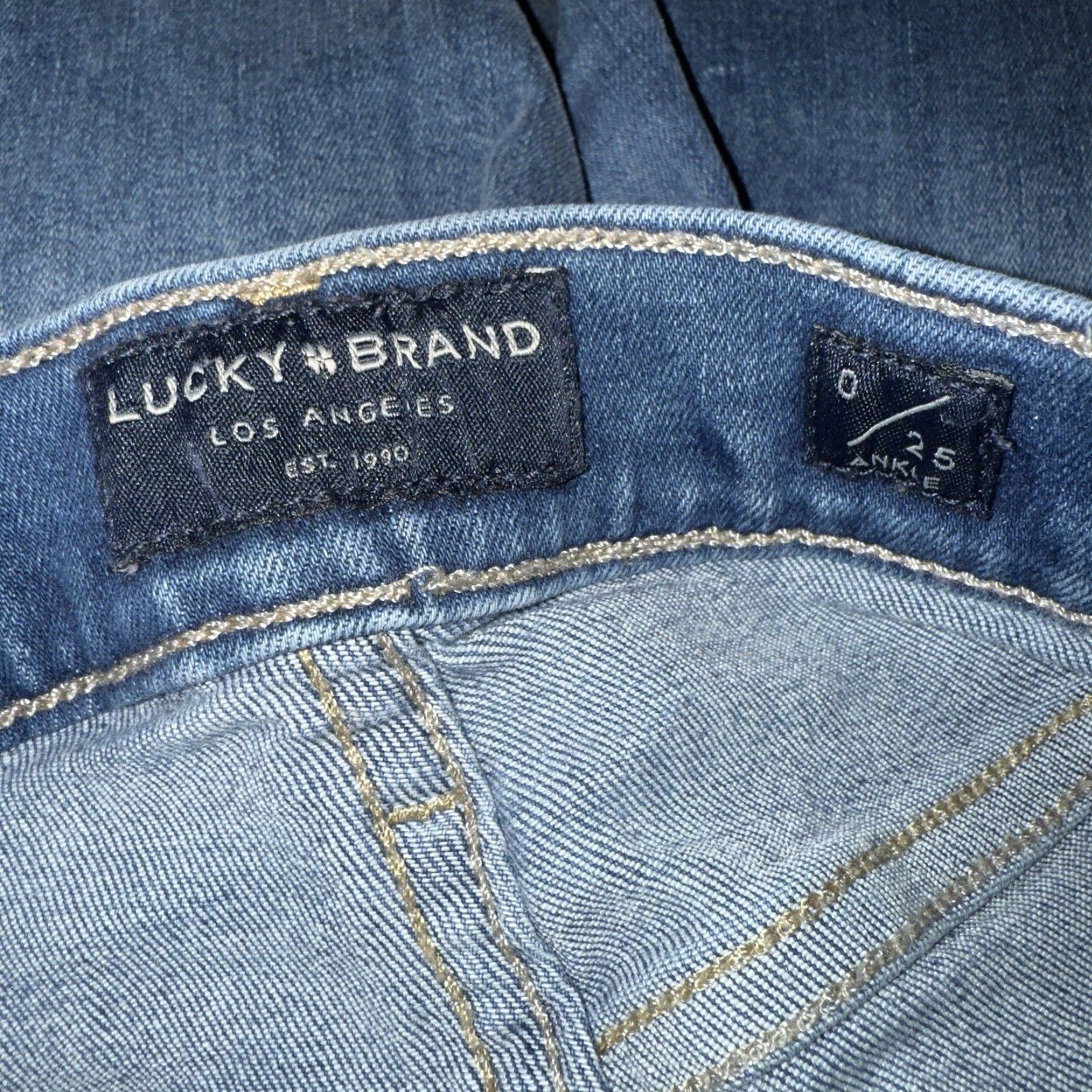 Lucky Brand Lucky Brand Jeans Los Angeles Blue Ankle Mid Rise Skinny Ava Size 0x25 Womens Size 25" / US 0 / IT 36 - 4 Thumbnail