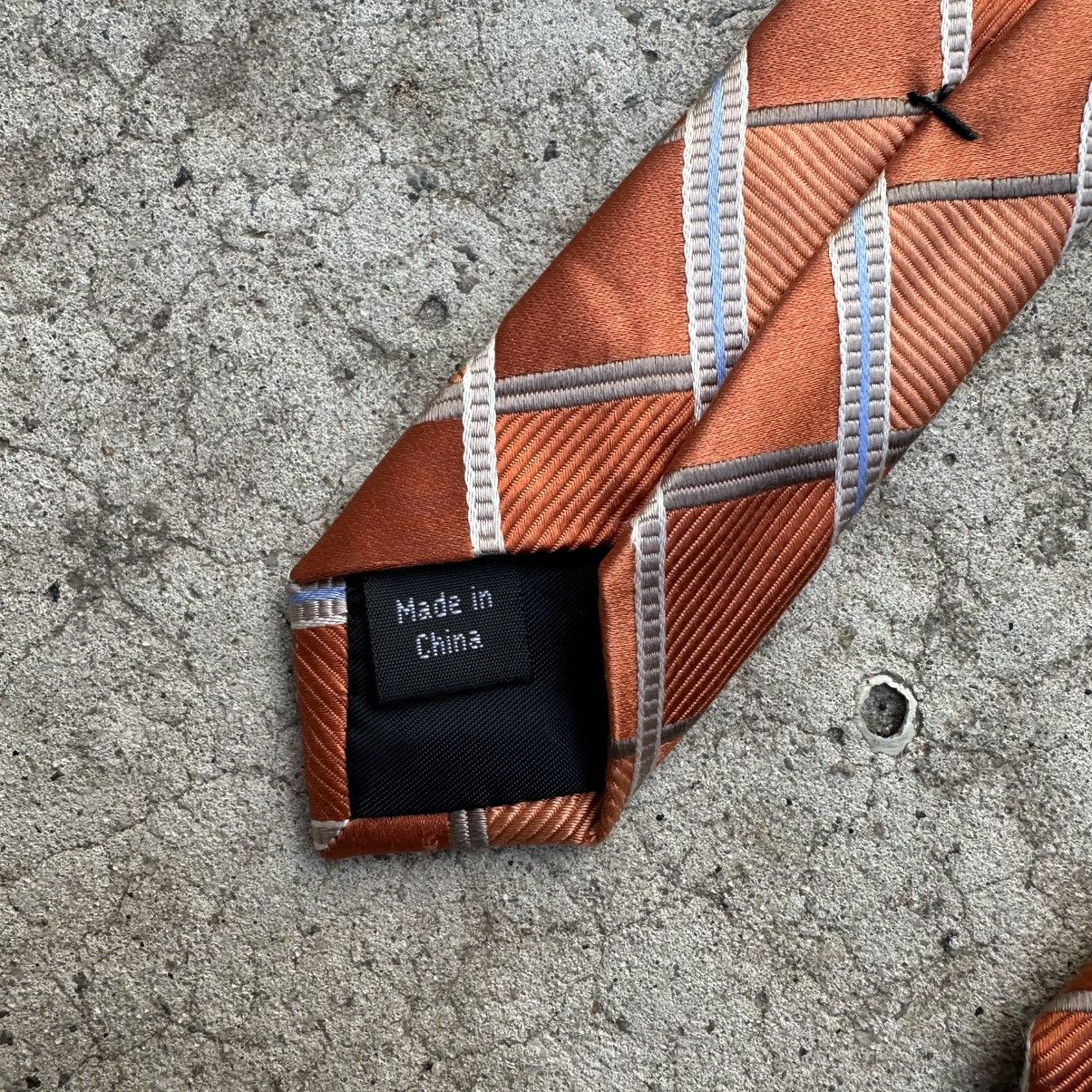 Michael Kors Luxury Michael Kors Tie Silk Old Money Orange Size ONE SIZE - 6 Thumbnail