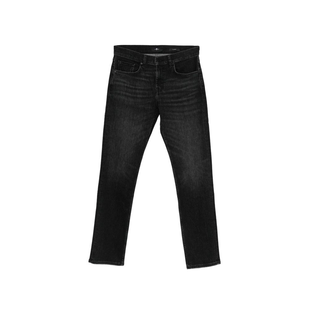 7 For All Mankind 7 For All Mankind BLACK Denim - Slim-Fit Jeans Size US 32 / EU 48 - 1 Thumbnail