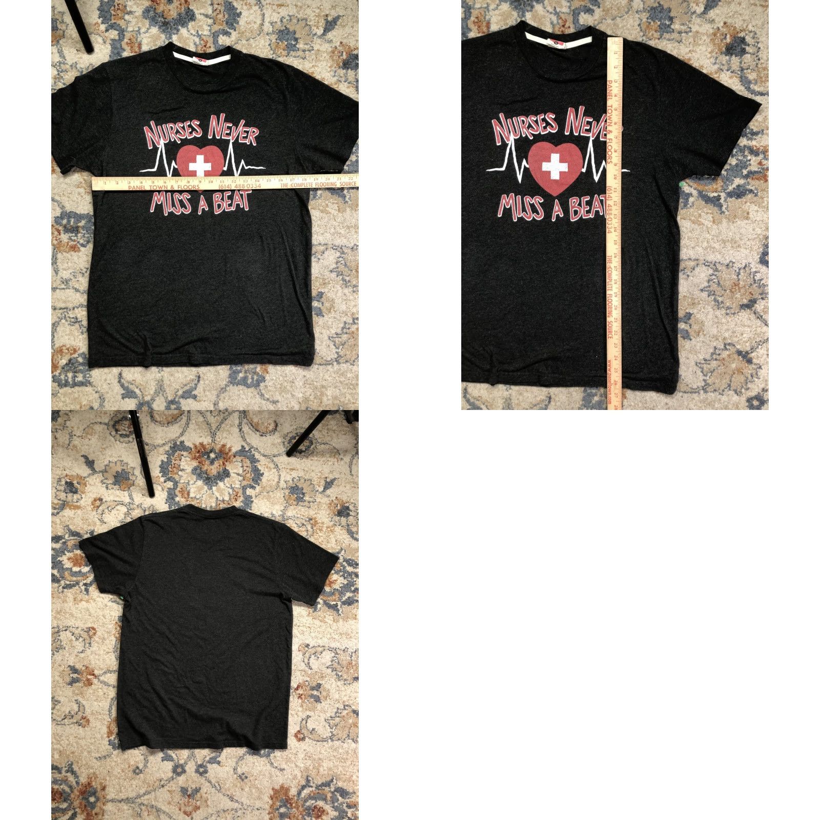Vintage Homage Nurses Never Miss A Beat Shirt Mens Medium Gray Nurse Graphic Tee Medical Size US M / EU 48-50 / 2 - 8 Thumbnail