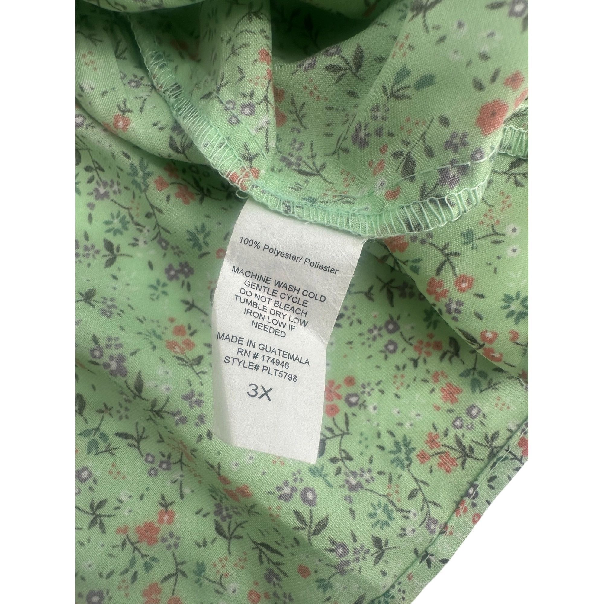 Other Chic Soul Top - Mint Green Floral Peplum - Size 3X Size 3XL / US 20-22 - 6 Thumbnail