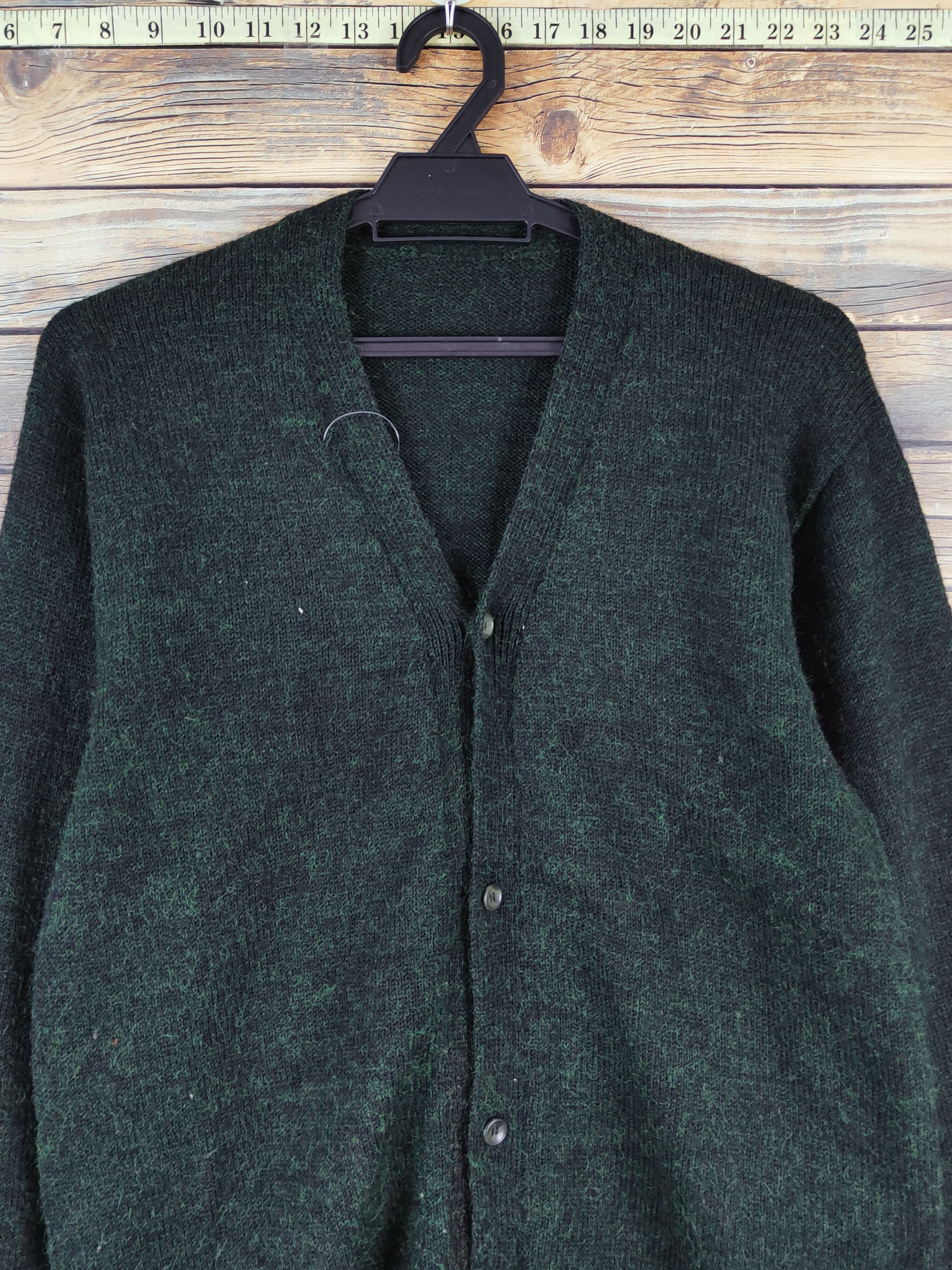 Vintage Japanese Brand Dark Green Knitwear Cardigan #W1002 Size M / US 6-8 / IT 42-44 - 2 Thumbnail