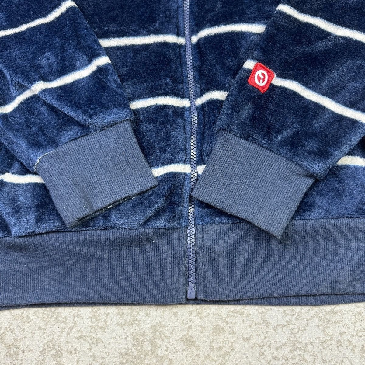 Japanese Brand Outdoor Products Stripe Matted Fleece Hooded Sweater Size US M / EU 48-50 / 2 - 12 Thumbnail