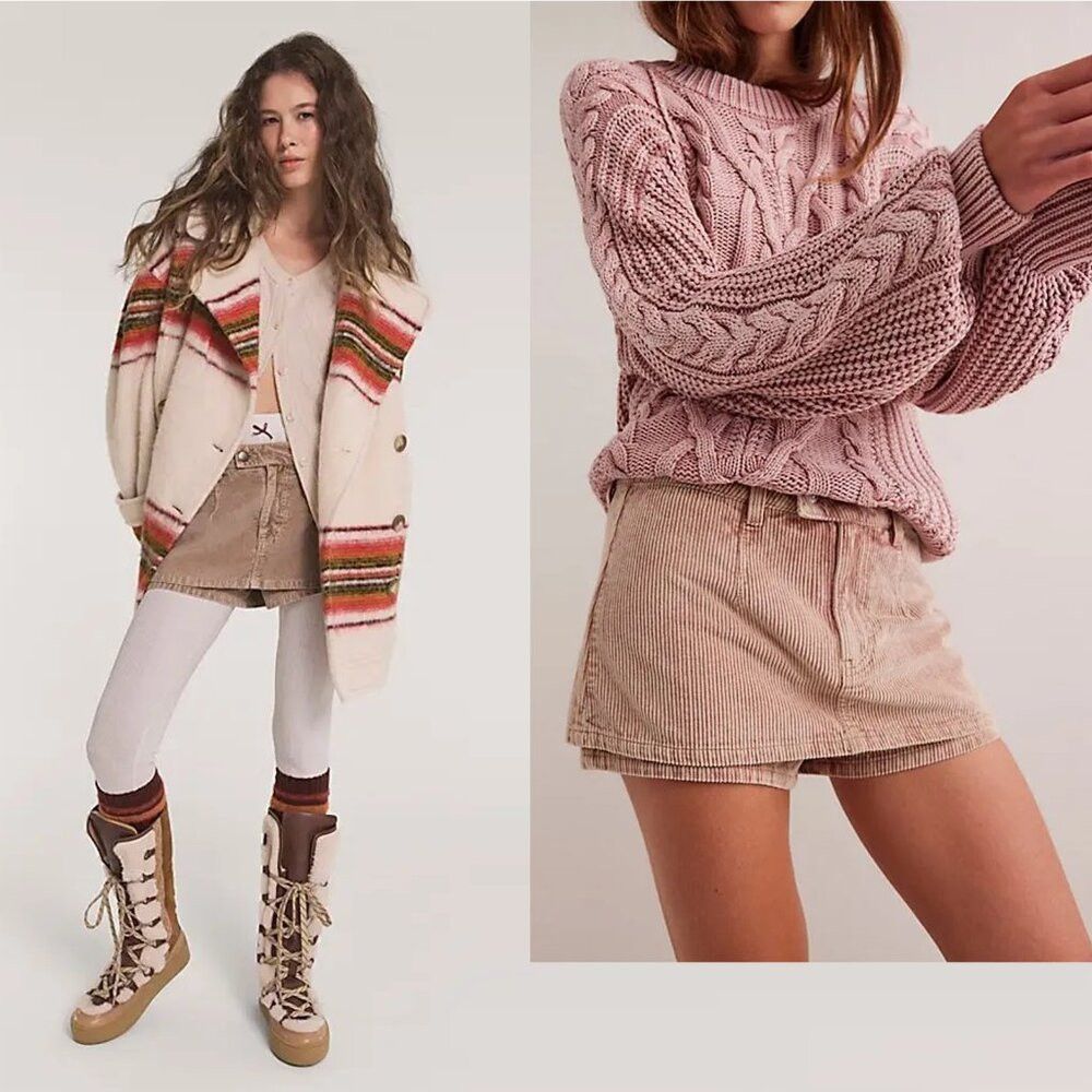 Free People NWT New Free People We The Free Gallivanting Cord Almondine Size 31" - 2 Thumbnail