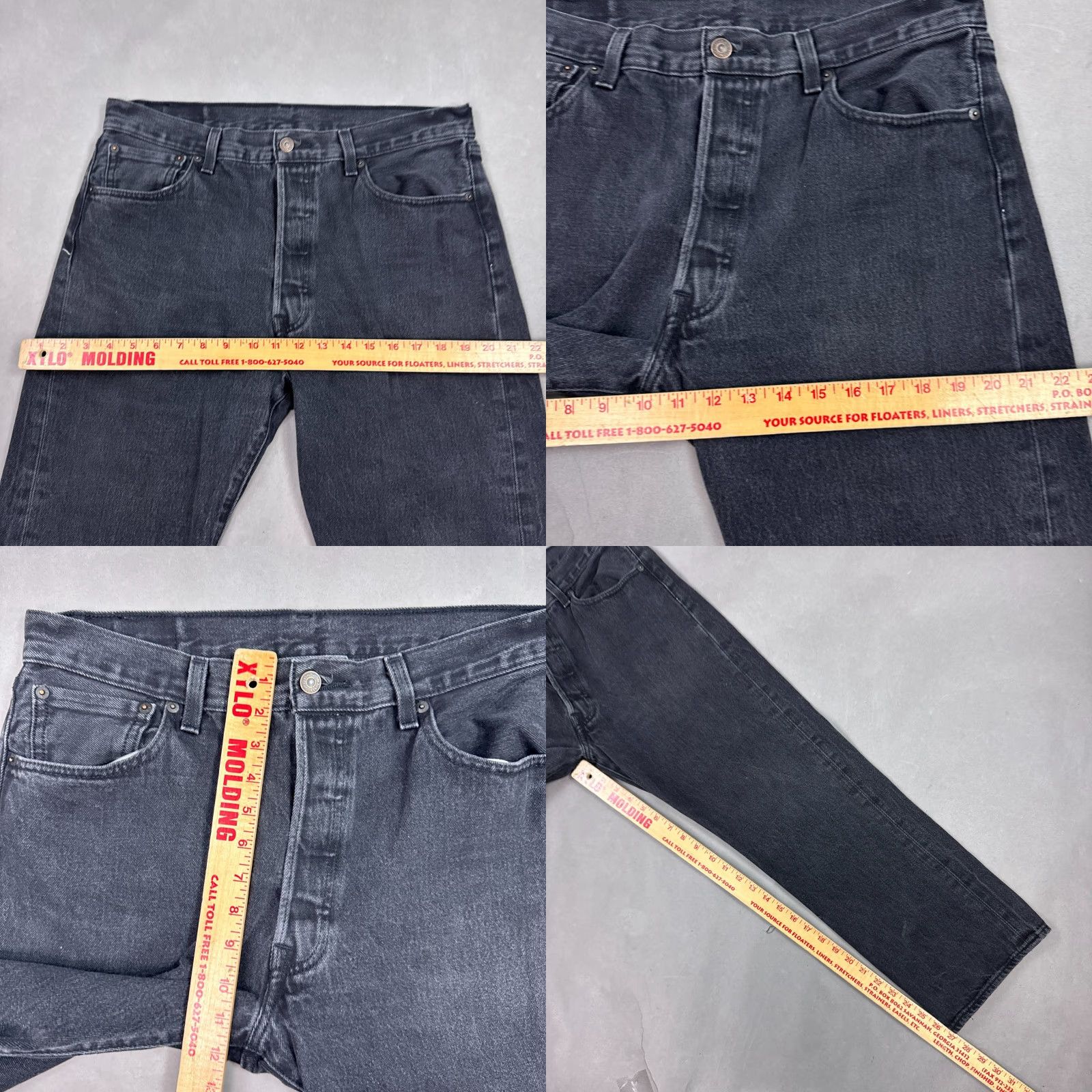 Levi's Levi's 501 Jeans Mens 34x27 Black Denim Pants Button Fly Dark Workwear (Tag36x30) Regular Mens Jeans Black 501 Series Vintage: No Size US 36 / EU 52 - 9 Thumbnail