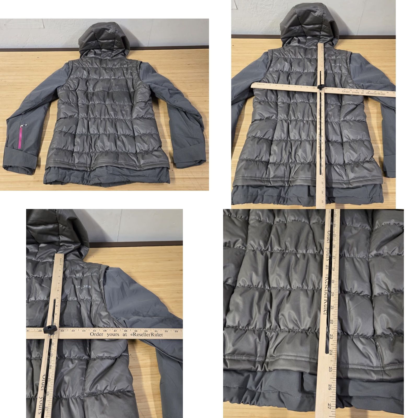 Spyder Spyder Women Jacket Puffer Gray Full Zip Winter Thinsulate Platinum 8 Mid-Length Long Sleeve Regular Fit Machine Washable Travel Casual Mens? Ladies? Size M / US 6-8 / IT 42-44 - 8 Thumbnail