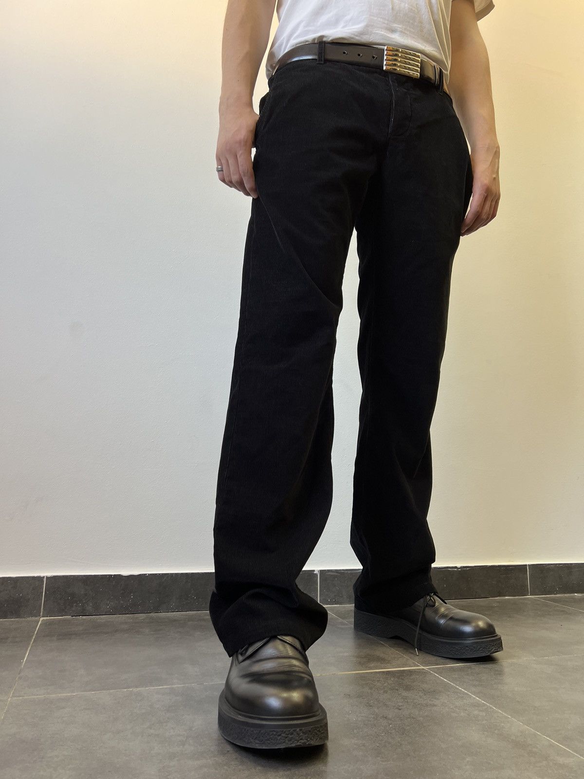 Prada Prada 2008 velour Wide Pants black tab Size US 34 / EU 50 - 1 Thumbnail