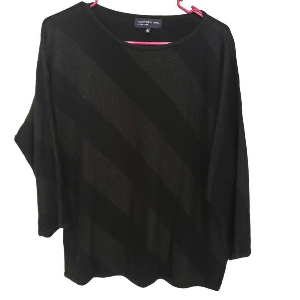 Jones New York CT231 Ladies Jones New York Black Lightweight Sweater XL Size XL / US 12-14 / IT 48-50 - 1 Thumbnail