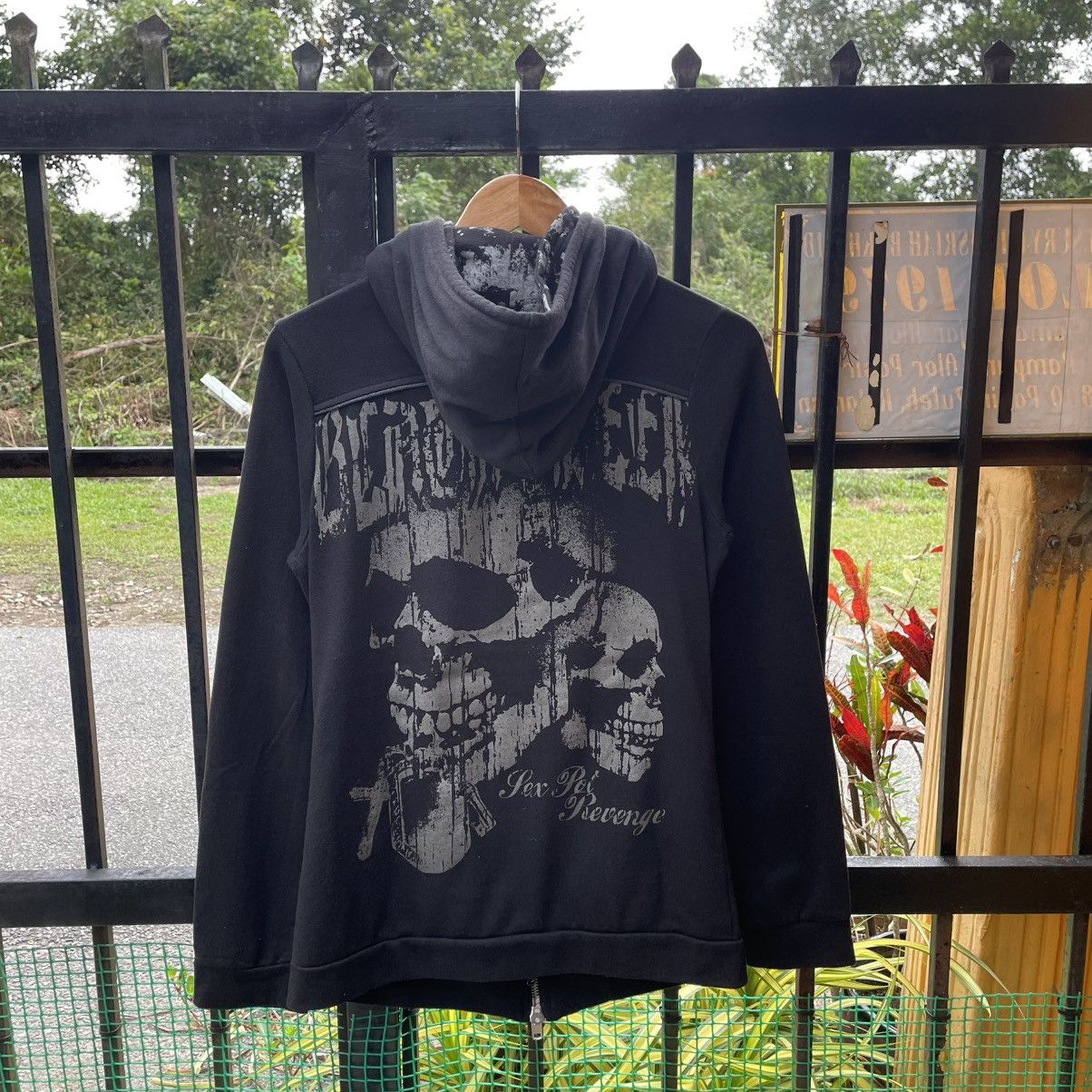 Sex Pot ReVeNGe 🔥🇯🇵Sex Pot Revenge Big Skull Spike Buttons Full Zipper Hoodie Size US XS / EU 42 / 0 - 1 Thumbnail