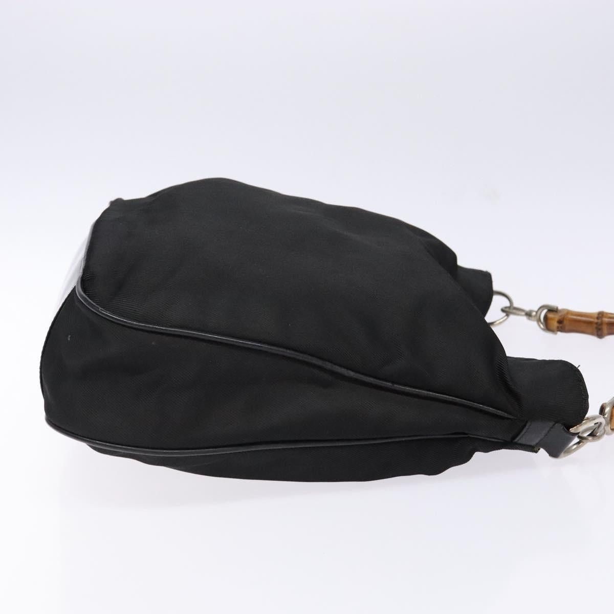 Gucci GUCCI Bamboo Shoulder Bag Nylon Black Silver 001 1553 001 Size ONE SIZE - 4 Thumbnail