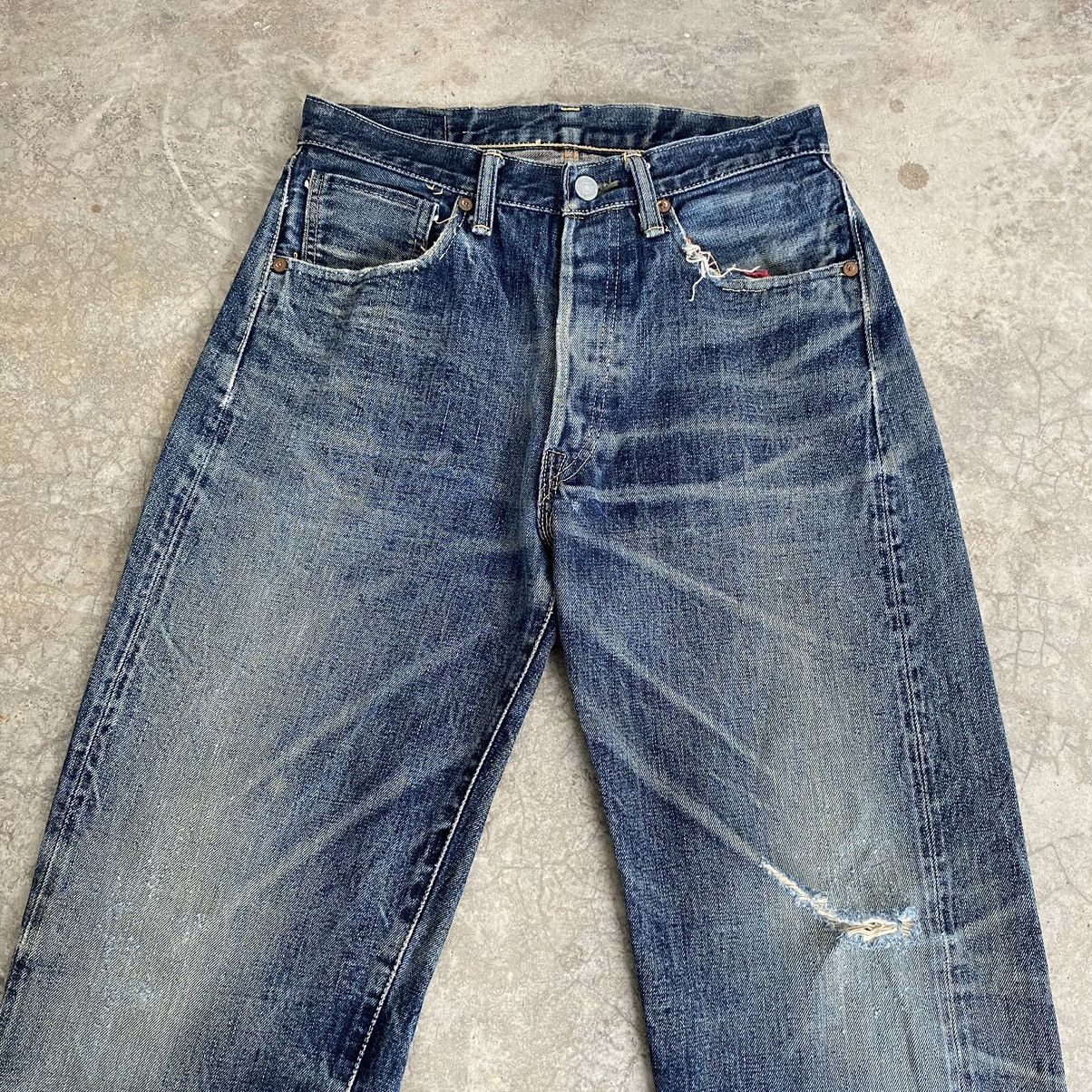 Pherrow's Vintage Pherrow’s Stormy Blue Faded Blue Selvedge Jeans Size US 29 - 3 Thumbnail