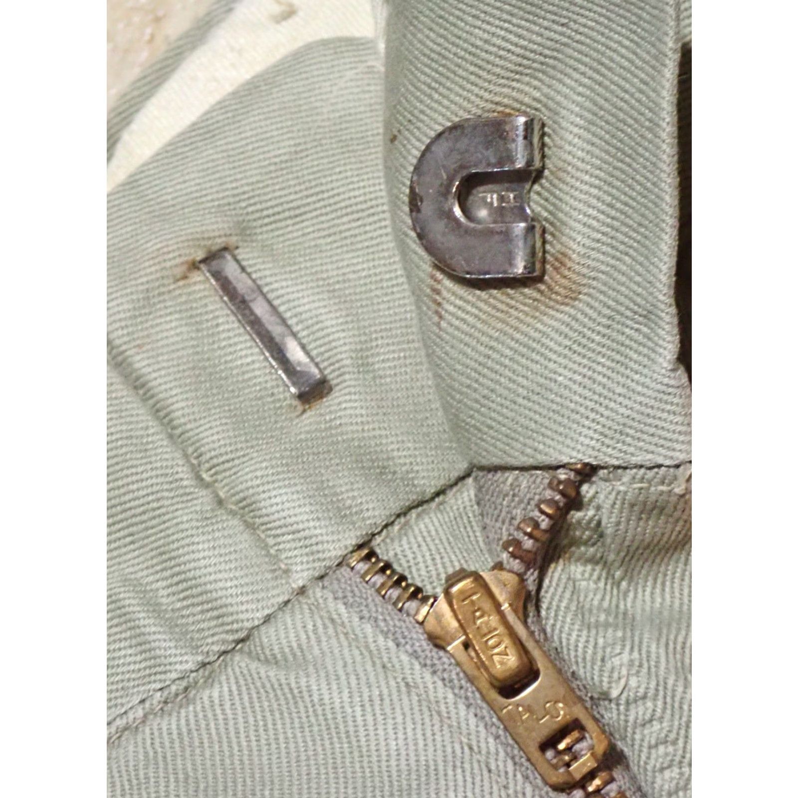 Vintage VINTAGE Gerber Uniforms Chino Pants 29x25 Regular Blue? 40s 50s USA Talon 42 Zipper Mens Workwear Distressed 5-Pocket Readable Measurements Size US 29 - 4 Thumbnail