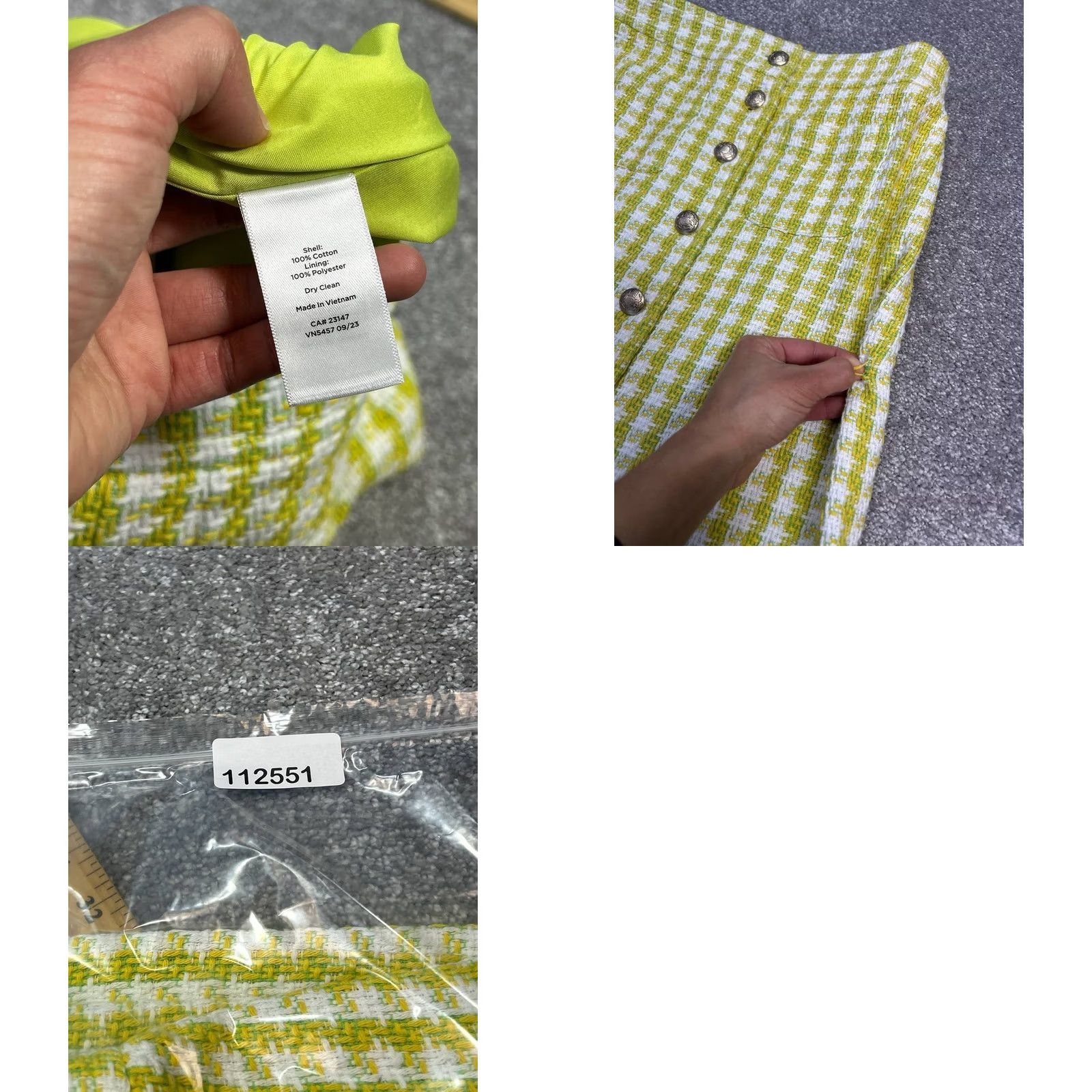 Talbots Talbots Skirt Womens 2P Mini Petite Multicolor Tweed Gingham Cotton Button Front Size 26" / US 2 / IT 38 - 8 Thumbnail