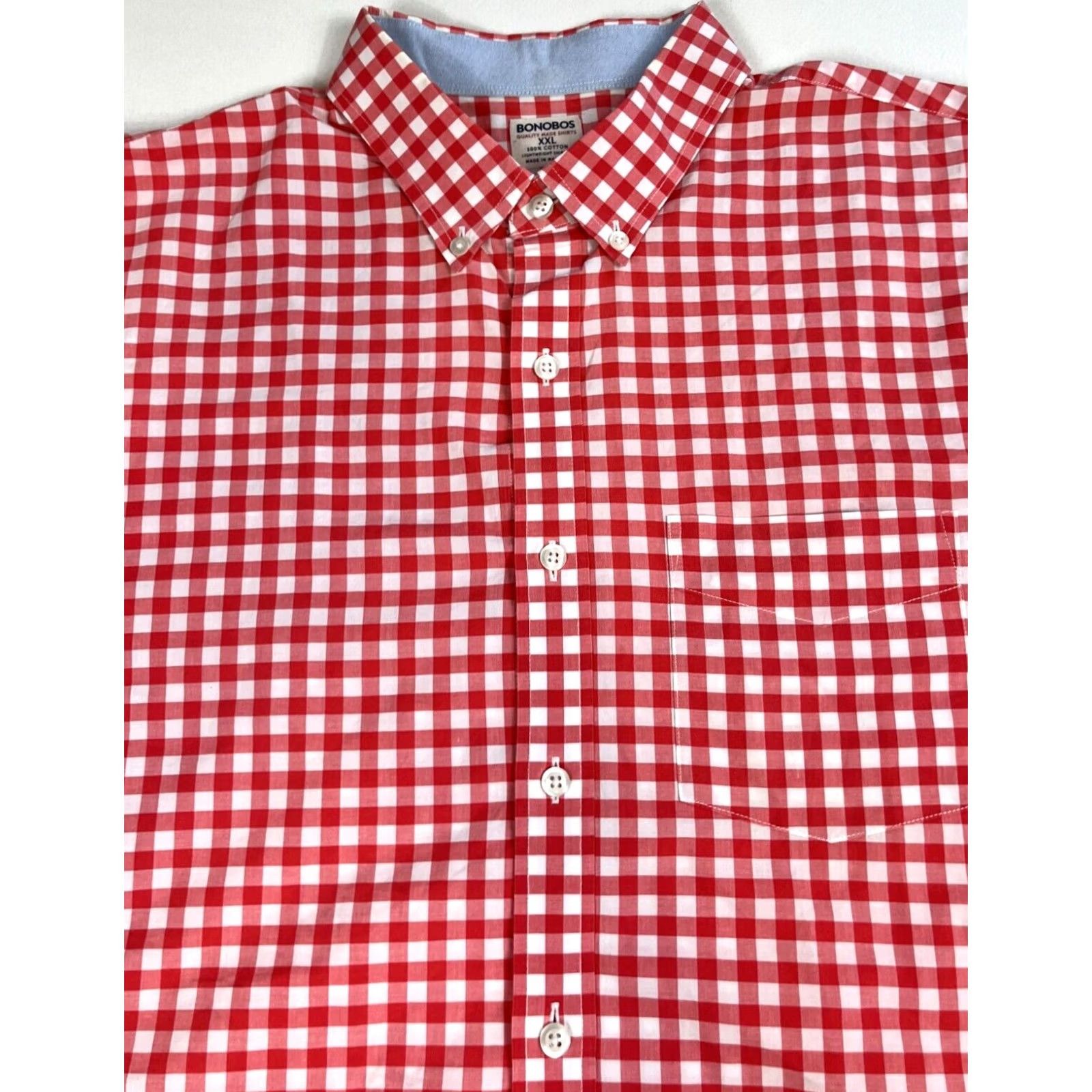 Bonobos Bonobos Men's Button-Down Shirt Check 2XL Pink White Cotton Casual Pre-owned in excellent condition Mens Button-Up Shirt Size US XXL / EU 58 / 5 - 2 Thumbnail