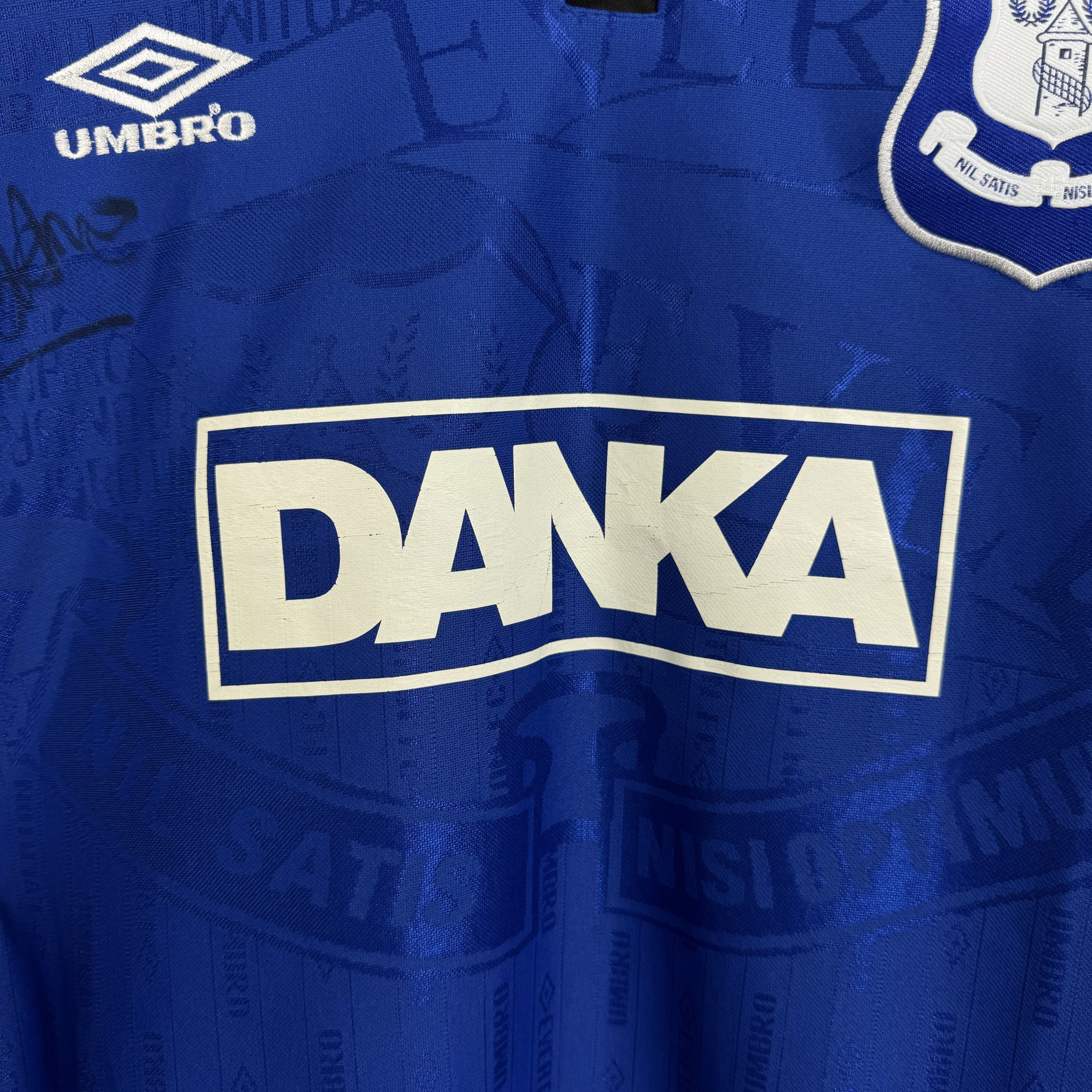 Umbro 1995-97 UMBRO EVERTON #17 KANCHELSKIS HOME SOCCER SHIRT Size US L / EU 52-54 / 3 - 9 Thumbnail