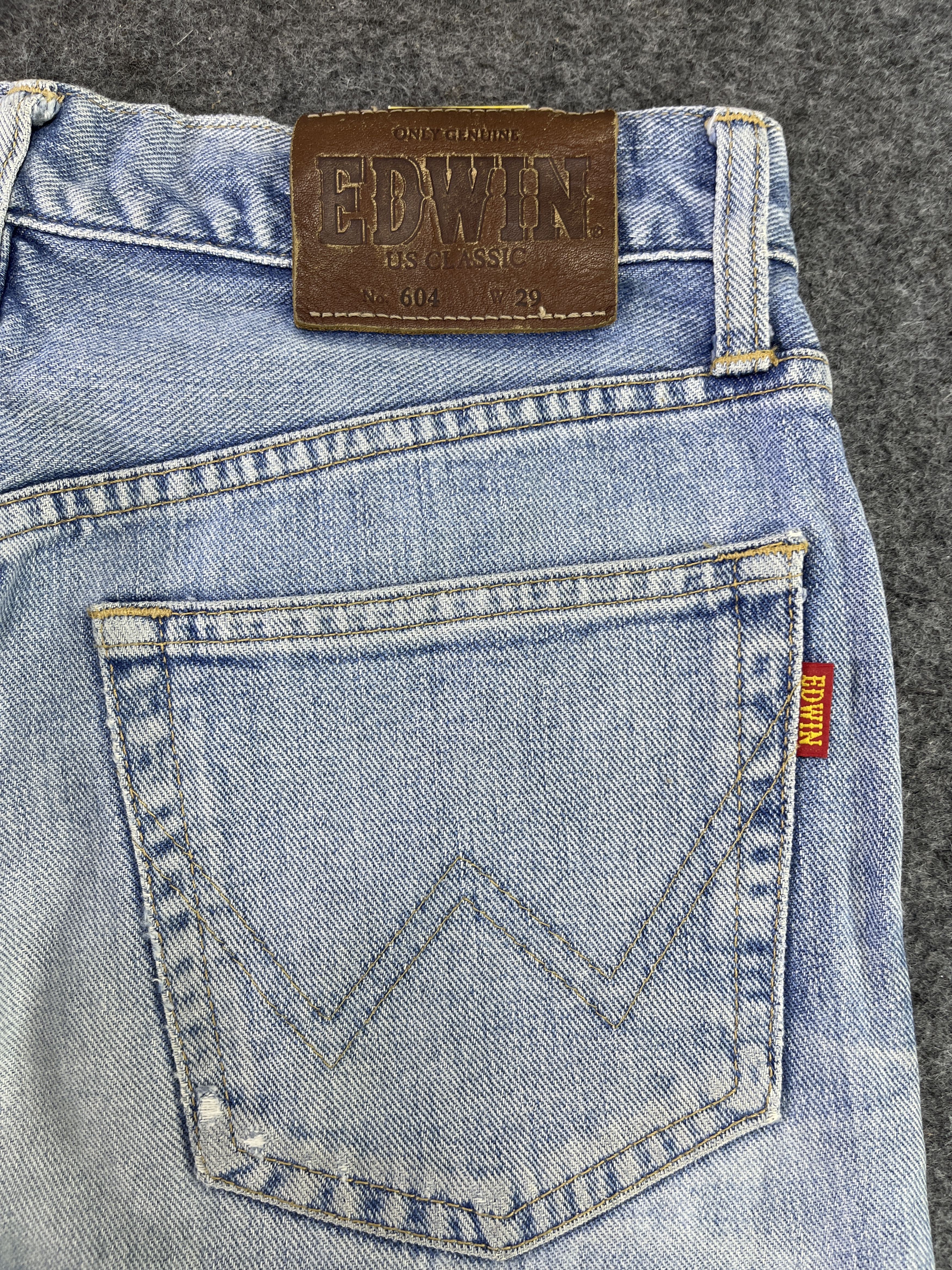 Edwin Edwin 604 Light Wash Jeans Distressed Denim - J903 Size US 29 - 5 Thumbnail