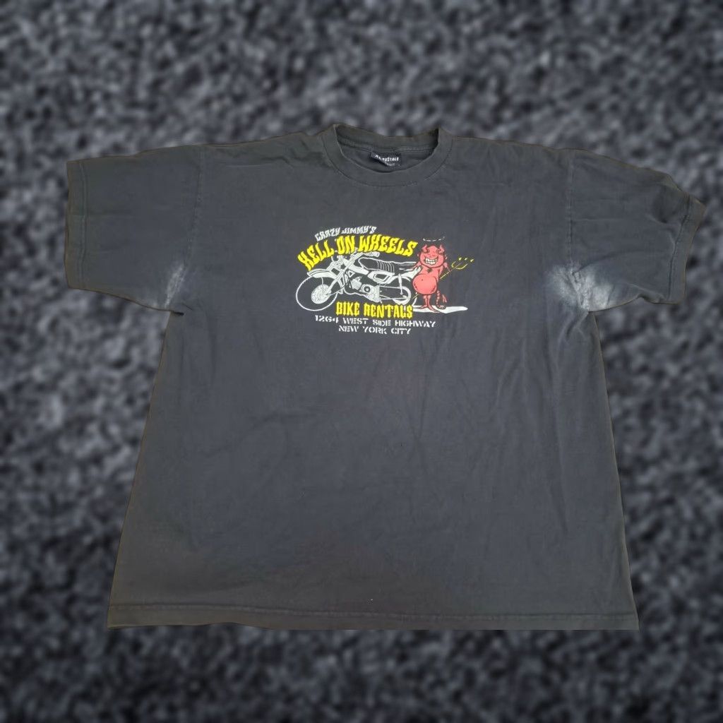 Aeropostale VINTAGE Aeropostale T-Shirt Mens XL Hell on Wheels Distressed 00s Blue 100% Cotton Graphic Tee Crew Neck Short Sleeve Logo California Tribal Size US XL / EU 56 / 4 - 1 Thumbnail