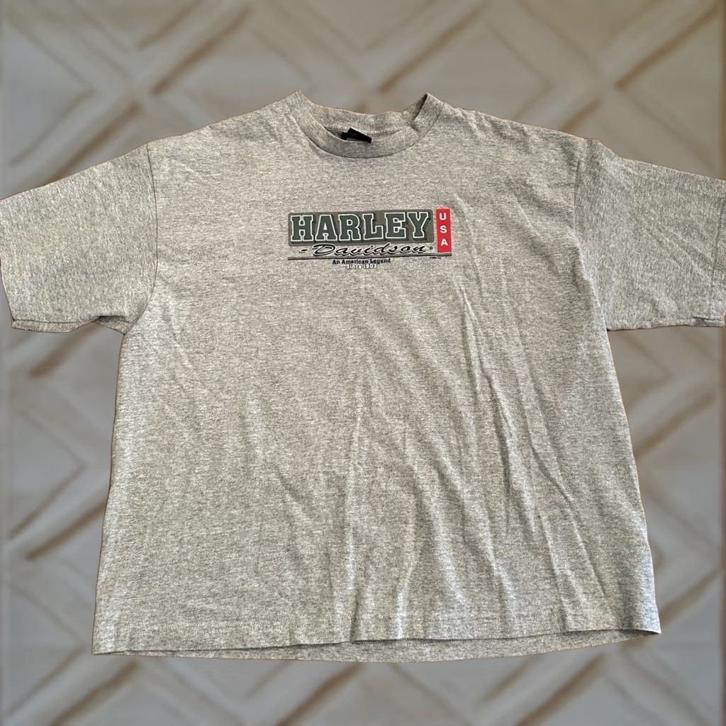 Harley Davidson VINTAGE Harley-Davidson T-Shirt 2XL Gray Short Sleeve Crew Neck Men Classic 80s Biker Motorcycle EUC Size US XXL / EU 58 / 5 - 1 Thumbnail