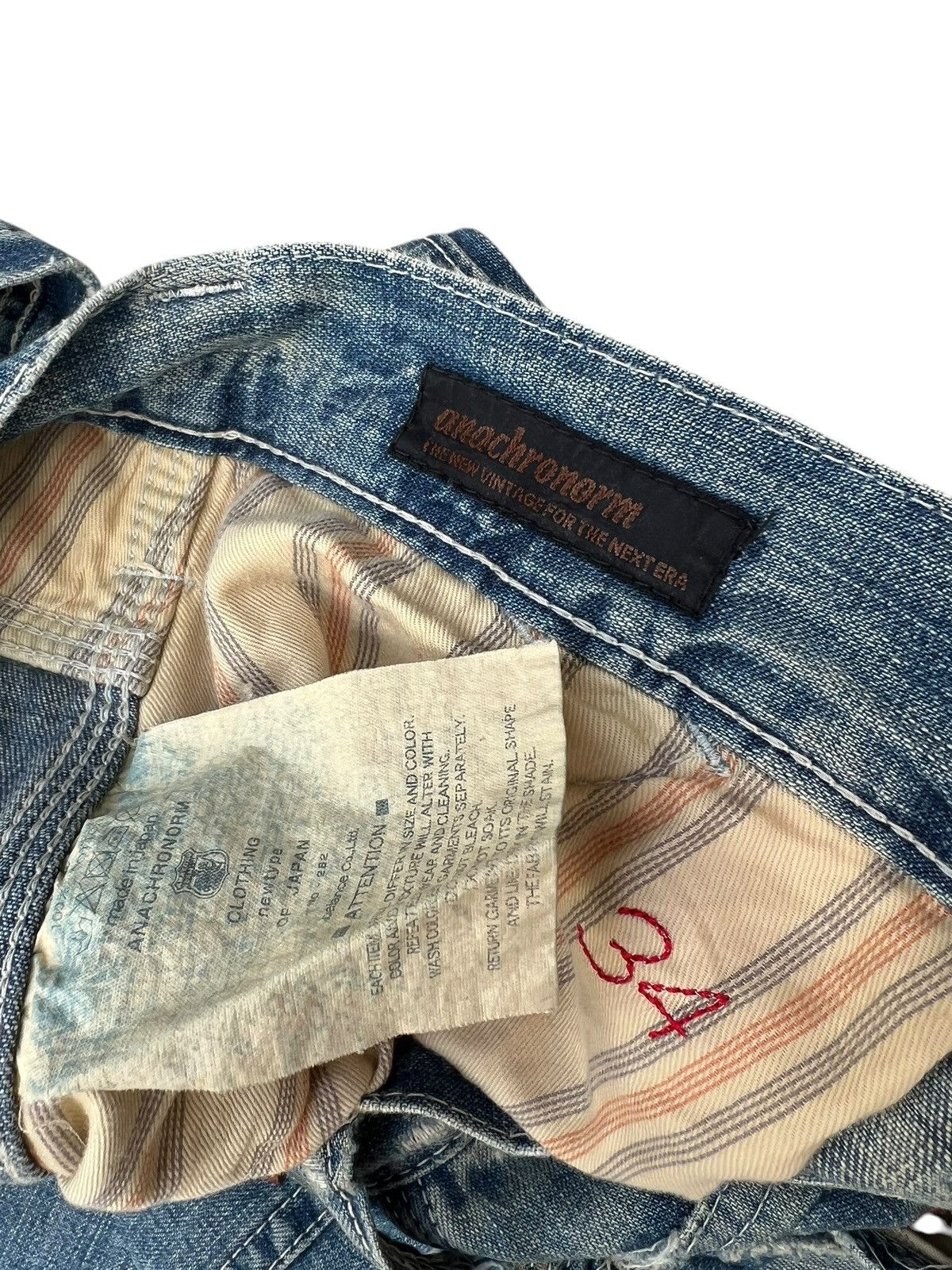 ANACHRONORM Dirty Mud Anachronom Japan Distress Denim Double Knee Jeans Size US 34 / EU 50 - 19 Thumbnail