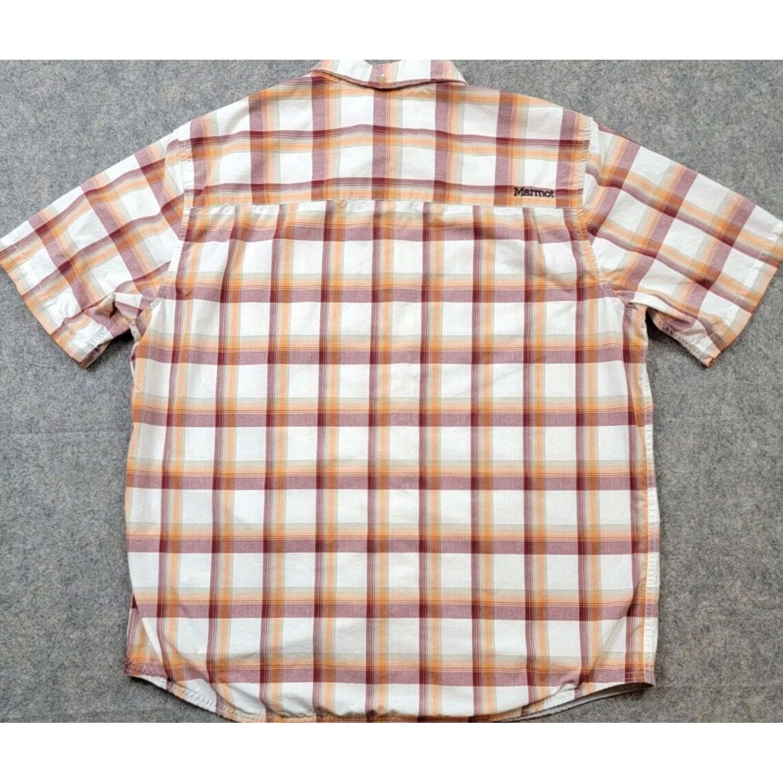 Marmot Marmot Shirt Mens XL Orange Red White Plaid Short Sleeve Button Up Size US XL / EU 56 / 4 - 7 Thumbnail