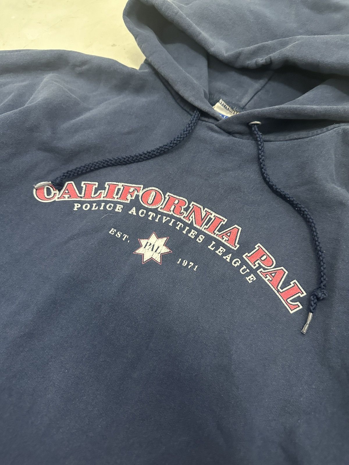 4GSELLER × Hanes × Vintage Vintage 90s Hanes Navy blue sun washed California Pal hoodie Size US XL / EU 56 / 4 - 4 Thumbnail