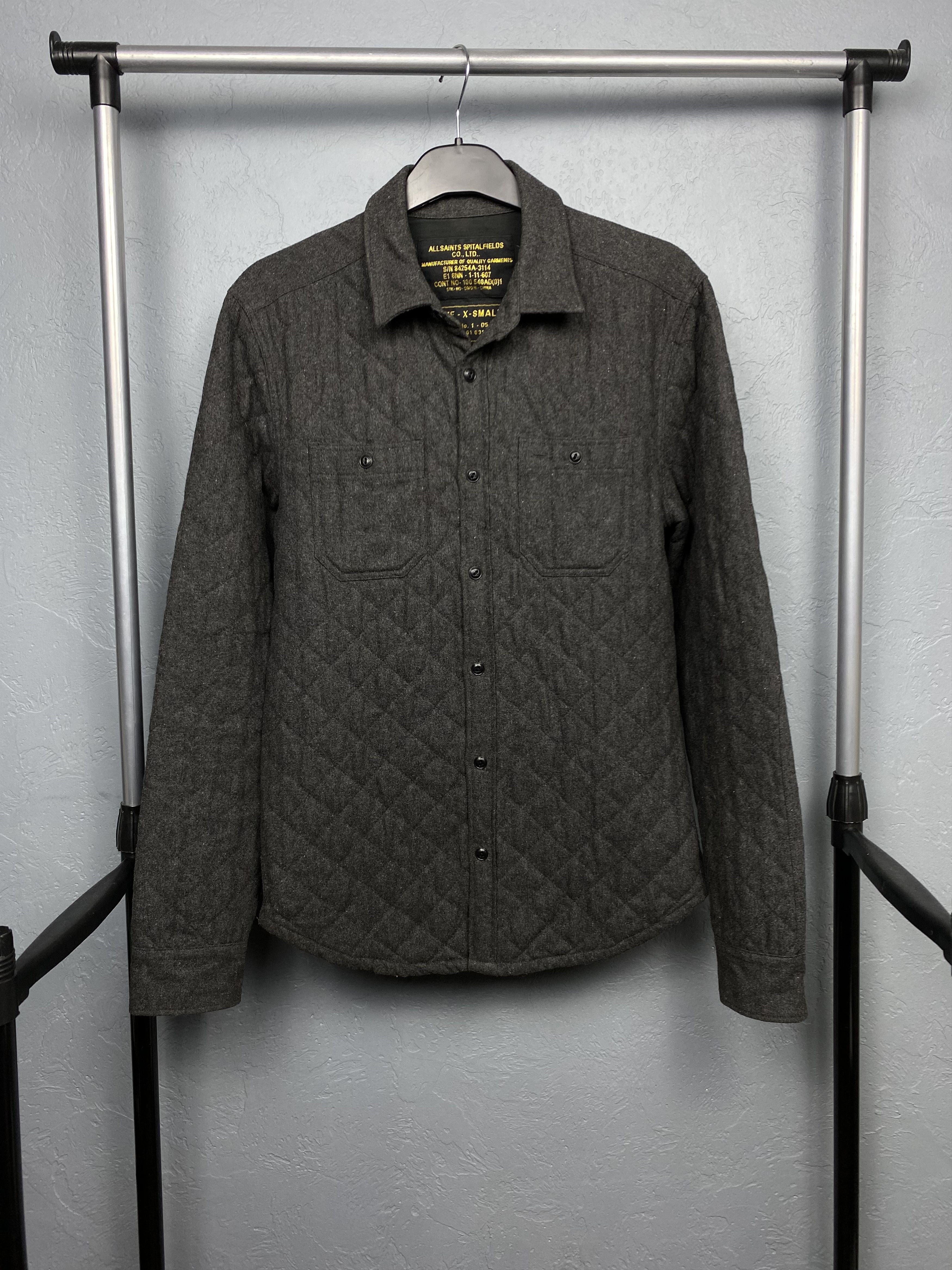Allsaints Vintage Mens Pathfinder Quilted Overshirt Jacket