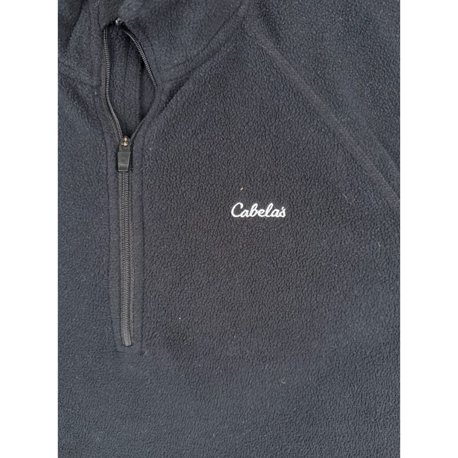 Vintage Cabela's Mens Sweater Shirt 1/4 Zip Pullover Black Long Sleeve Fleece Polyester Mock Neck Size US M / EU 48-50 / 2 - 6 Thumbnail