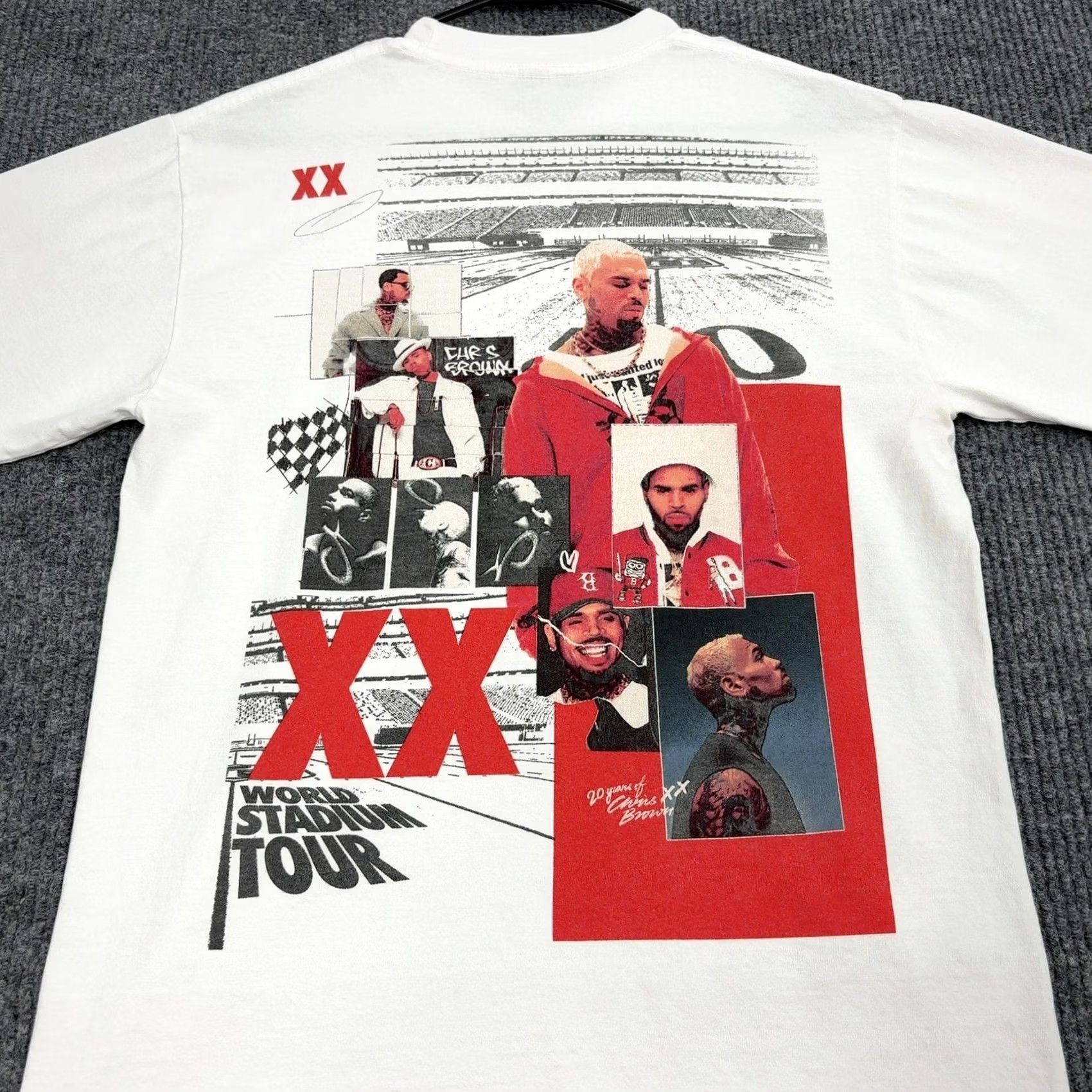 Vintage Chris Brown T Shirt Men S White Cotton Stadium World Tour XX Anniversary Graphic Size US S / EU 44-46 / 1 - 5 Thumbnail