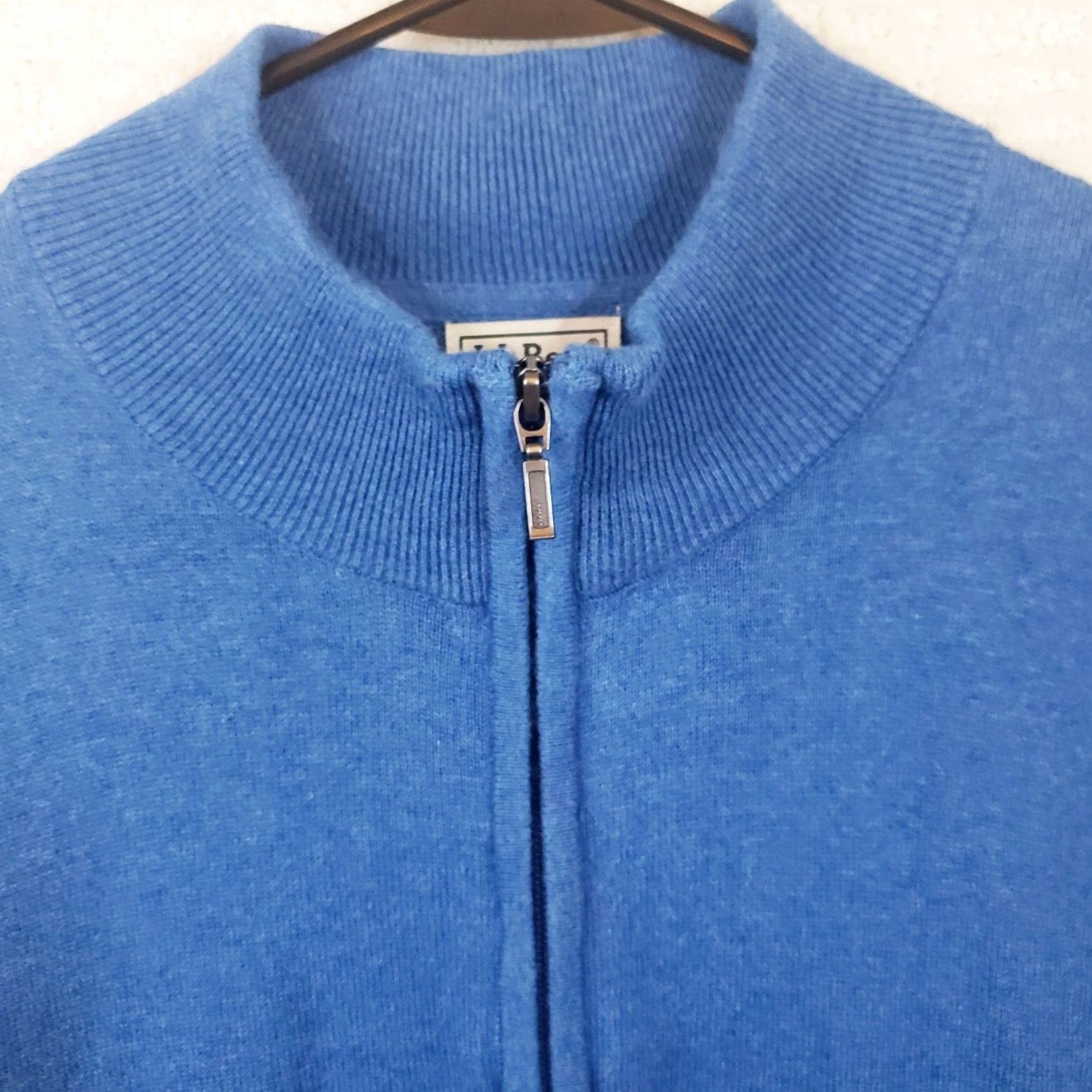 Vintage L.L.Bean Sweater Men's 1/4 Zip Mock Neck Size L Blue Cotton Cashmere Regular Fit Long Sleeve Size US L / EU 52-54 / 3 - 4 Thumbnail