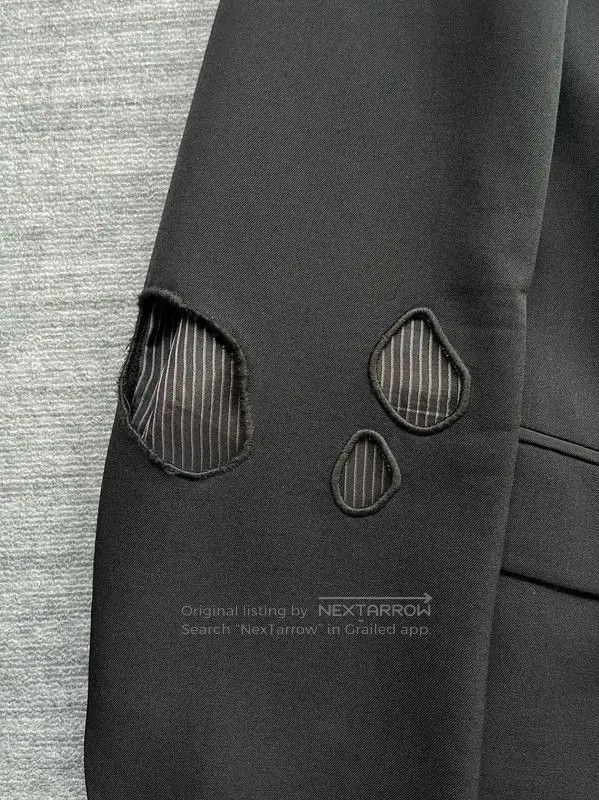 Dior Dior Black Wool Jacket with Distressed Details . Size US L / EU 52-54 / 3 - 5 Thumbnail