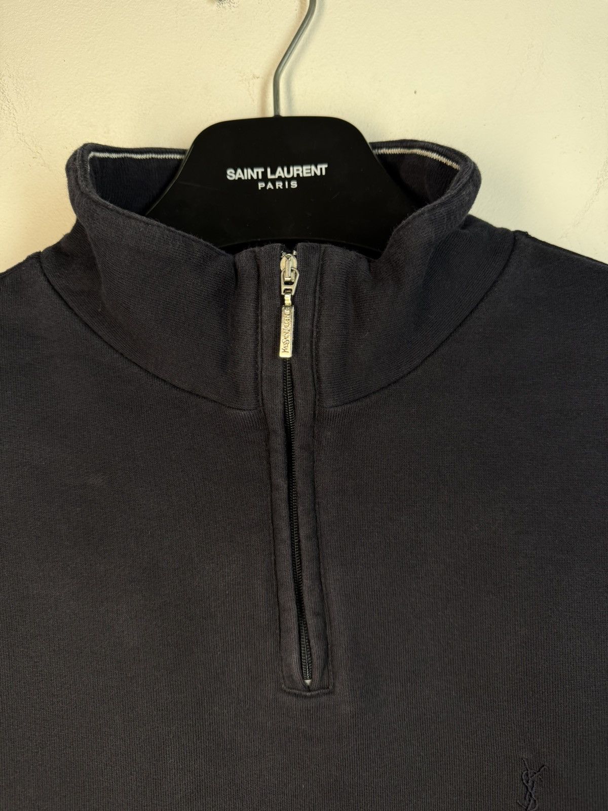Yves Saint Laurent 90s YSL Sweatshirt 1/4 Quarter Zip Sweater Old Money Vintage Size US XL / EU 56 / 4 - 20 Thumbnail