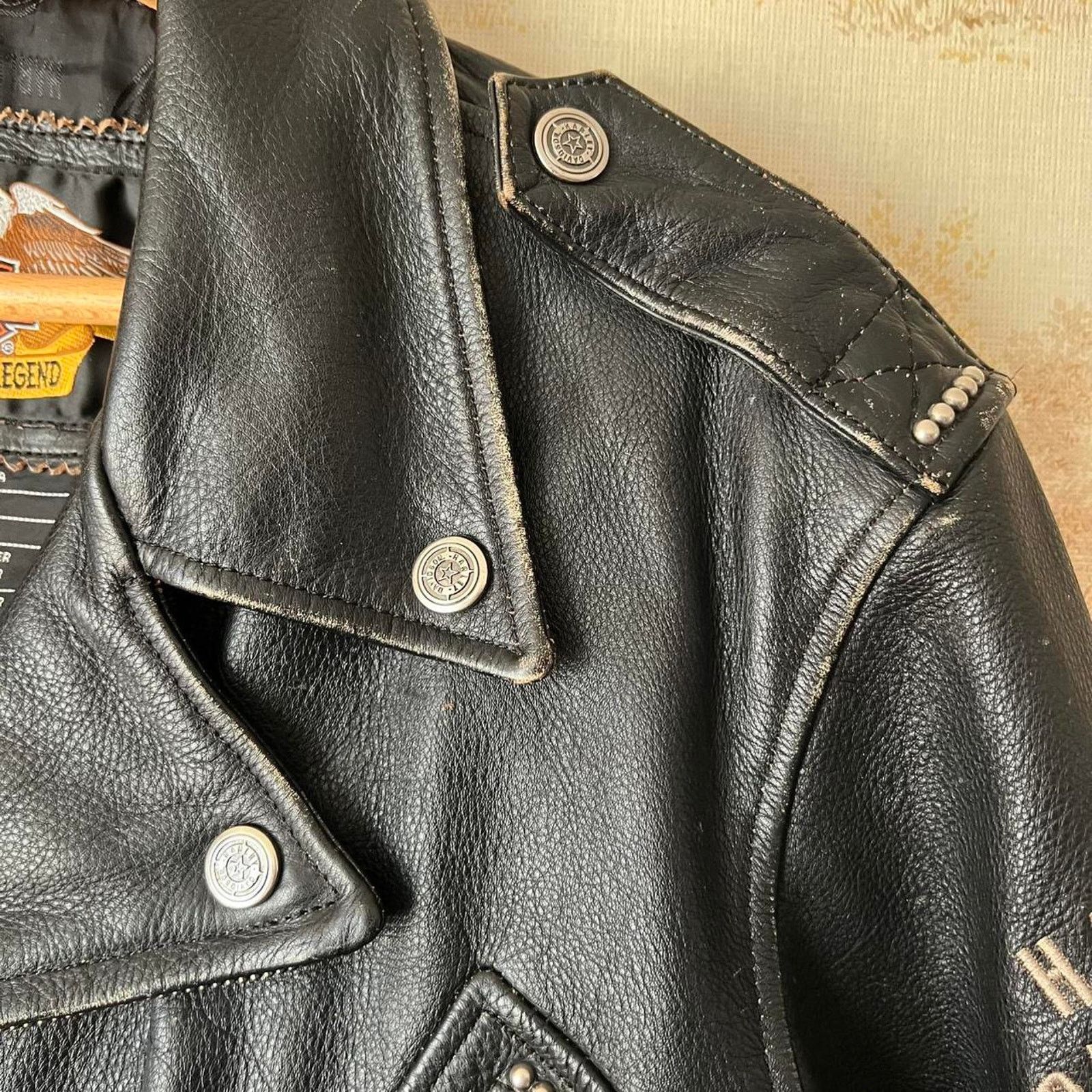 Harley Davidson 00s Harley Davidson Leather Motorcycle Jacket | Cycle Champ Size US M / EU 48-50 / 2 - 3 Thumbnail