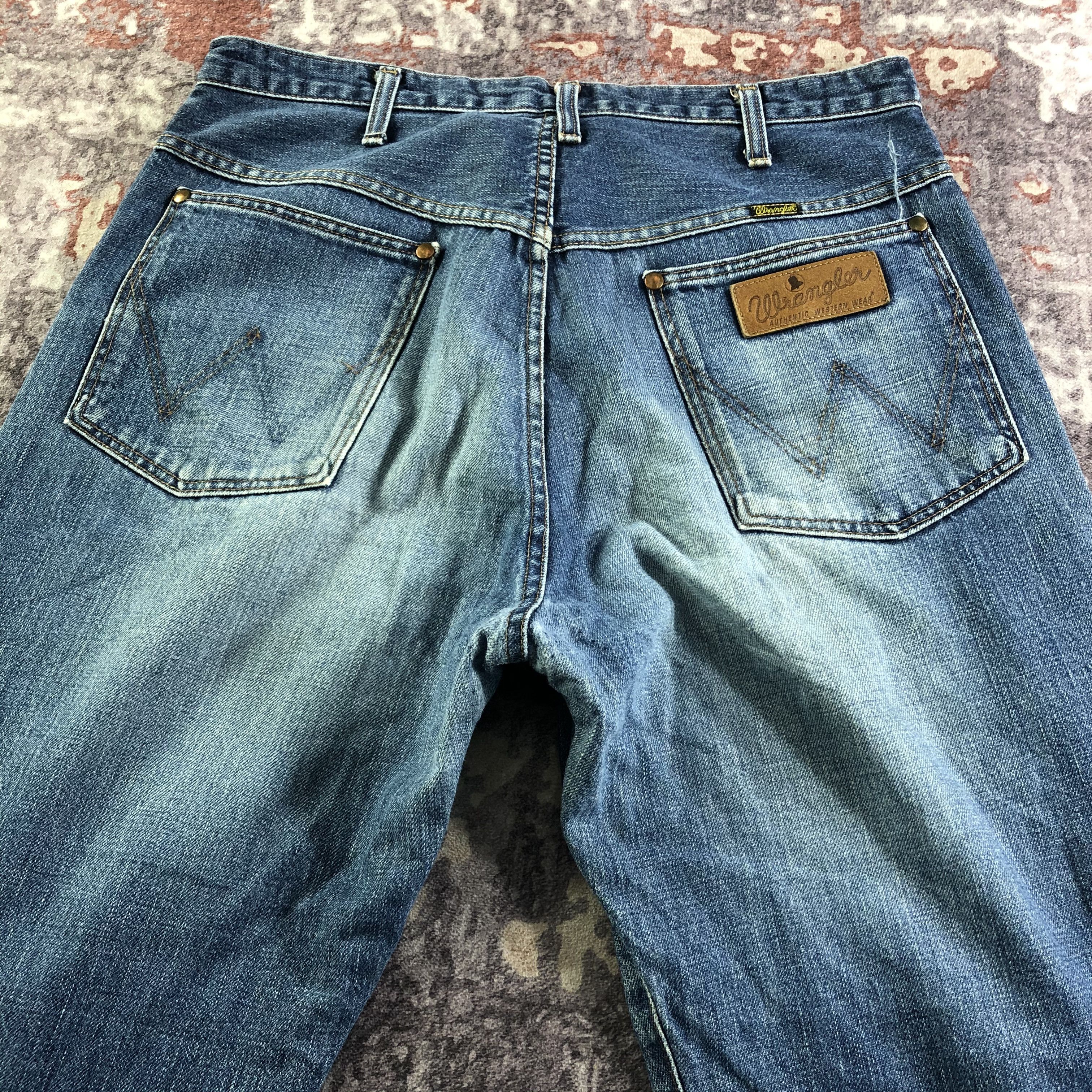 Vintage Vintage Blue Wash Wrangler Selvedge Jeans-JM3685 Size US 34 / EU 50 - 5 Thumbnail
