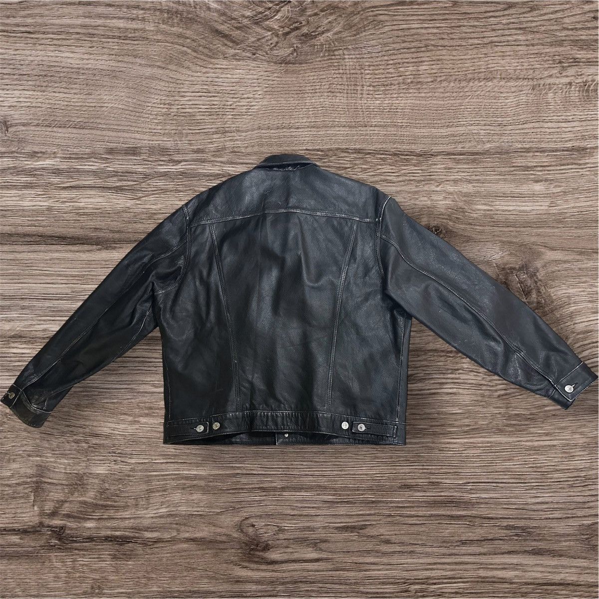 Levi's Levis Leather Trucker Jacket Size US XL / EU 56 / 4 - 4 Thumbnail