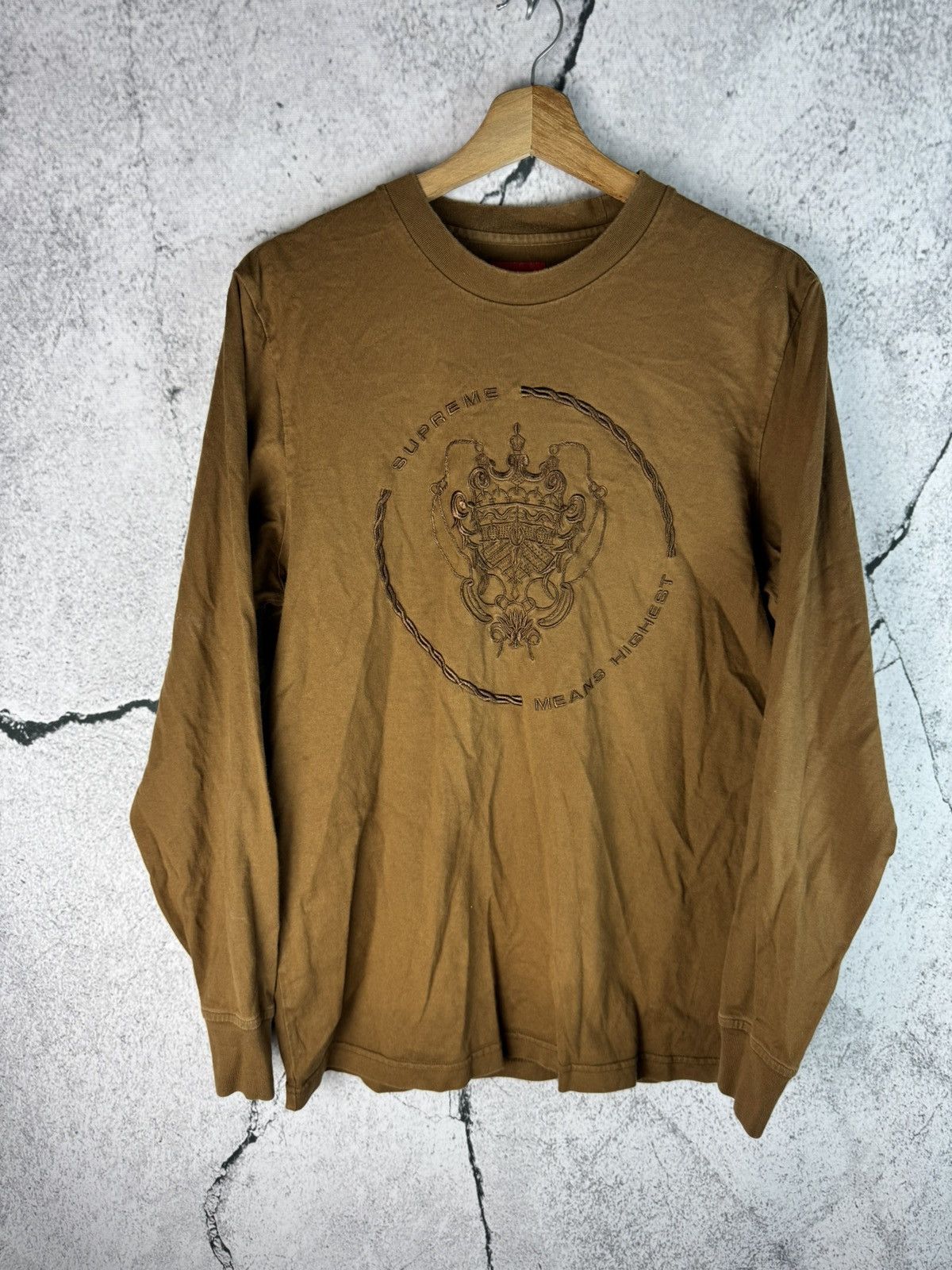 Supreme Supreme Long Sleeve Embroidered Size Small Brown Size US M / EU 48-50 / 2 - 1 Thumbnail