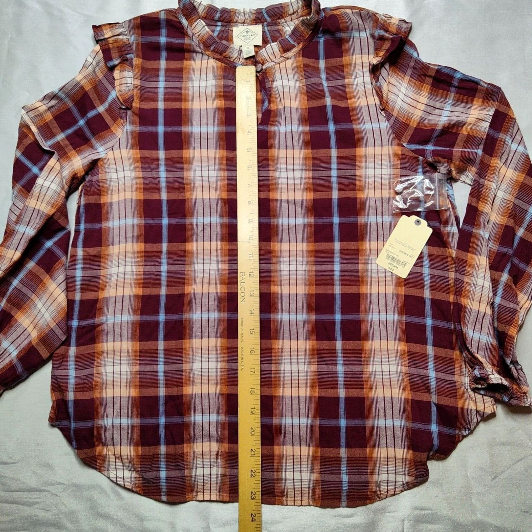 Vintage St. John's Bay Shirt Women Medium Burgundy Plaid Long Sleeve Pullover NEW Size M / US 6-8 / IT 42-44 - 7 Thumbnail